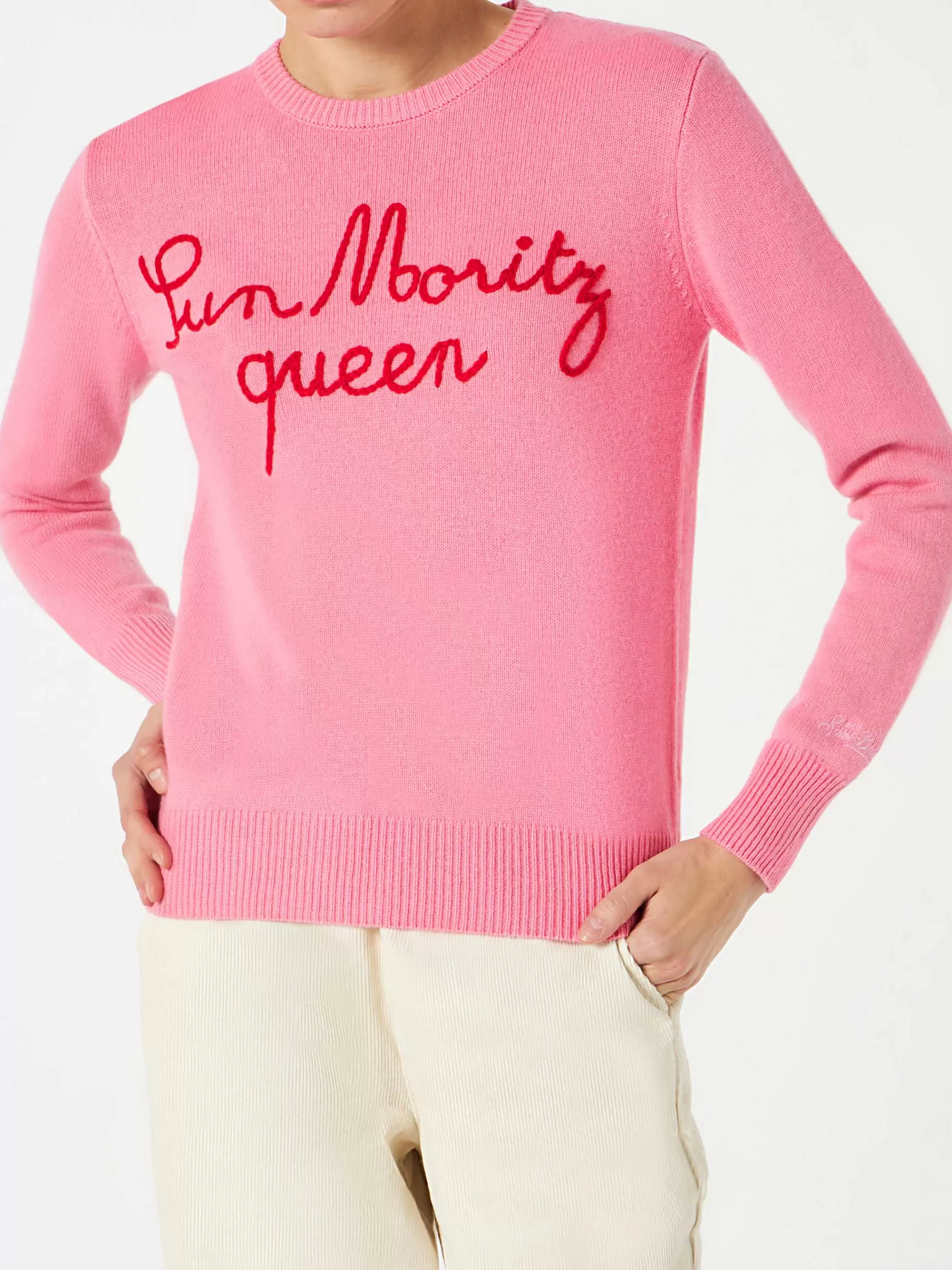 Discount Maglia da donna con ricamo Sun Moritz Queen Donna Maglieria