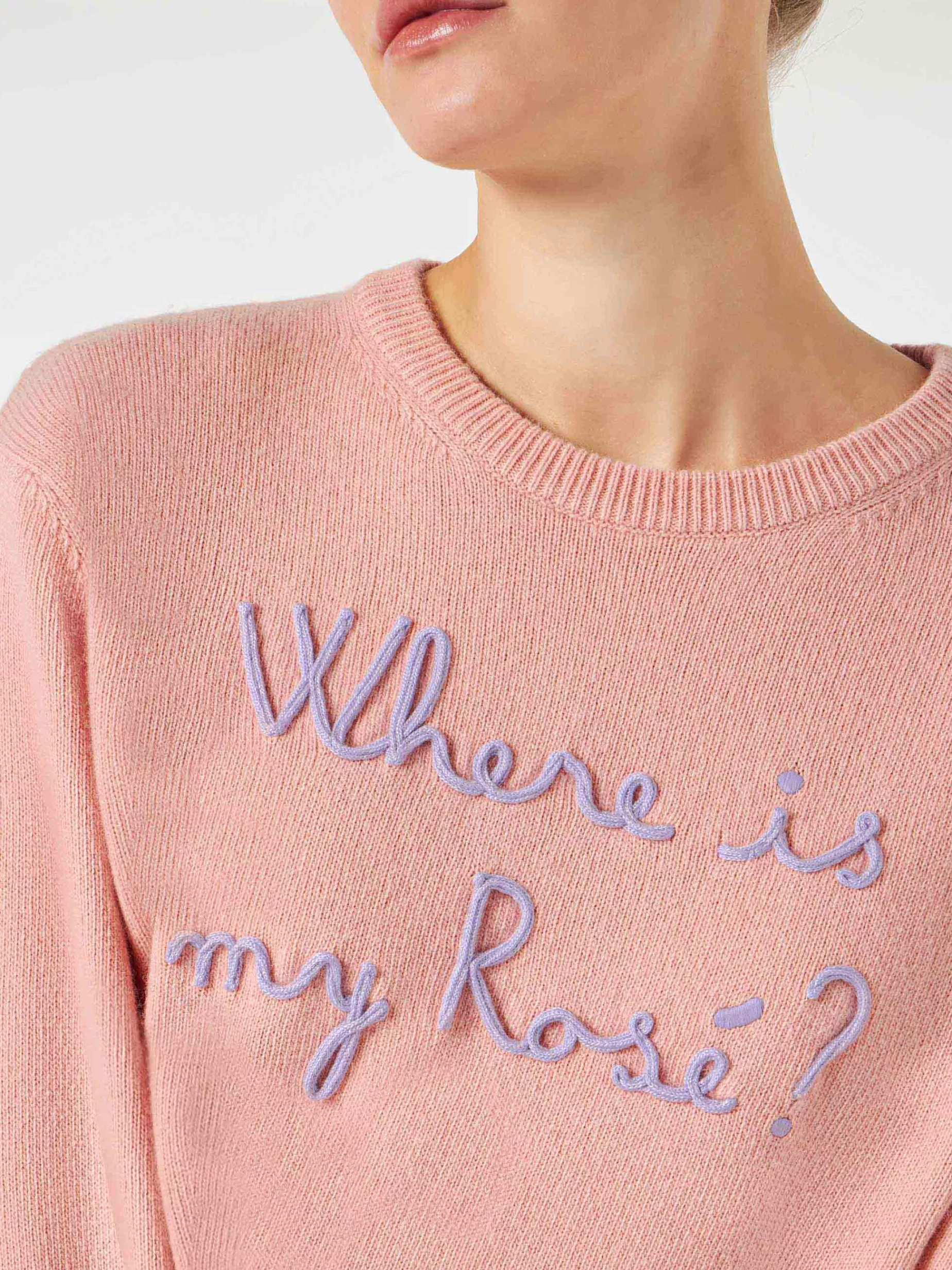 Shop Maglia da donna con ricamo Where is my Rosé? Donna Maglieria