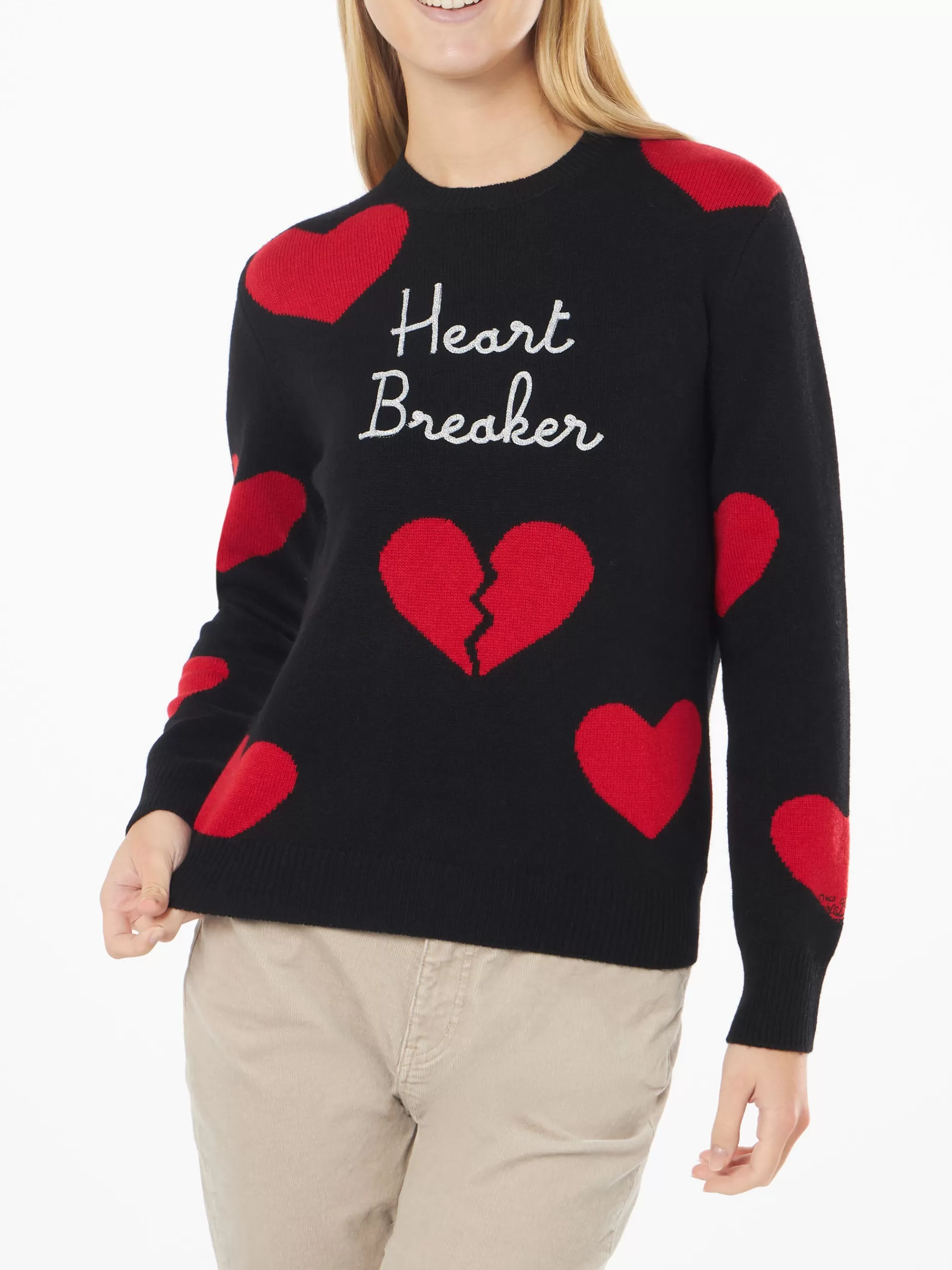 Store Maglia da donna girocollo con ricamo Heart Breaker Donna Maglieria