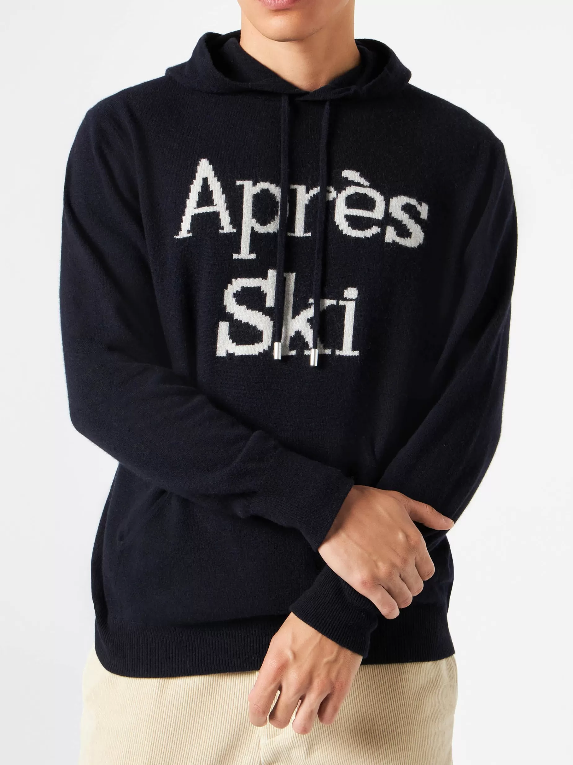 Best Maglia da uomo con cappuccio e ricamo Après Ski Uomo Maglieria