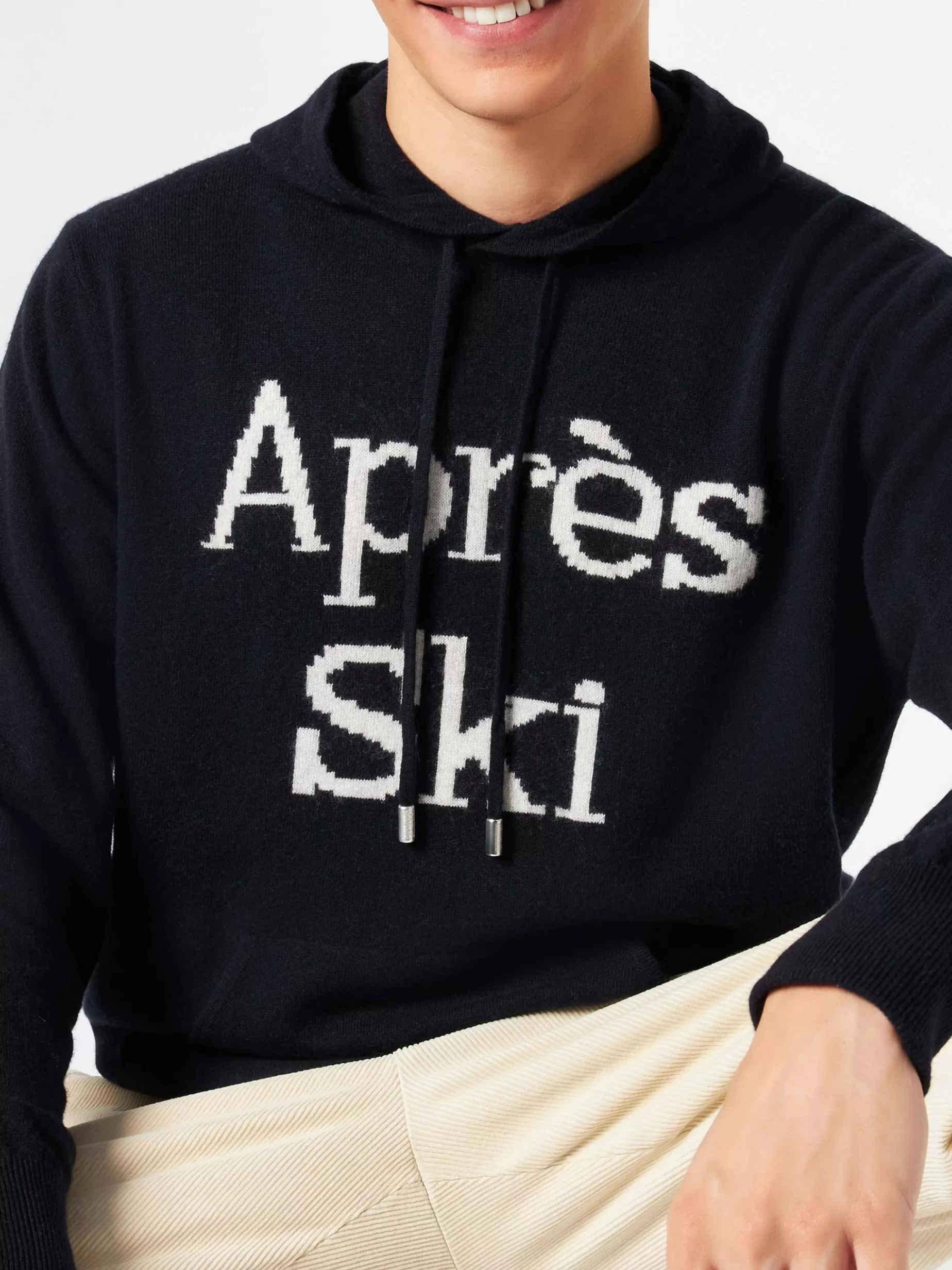 Best Maglia da uomo con cappuccio e ricamo Après Ski Uomo Maglieria