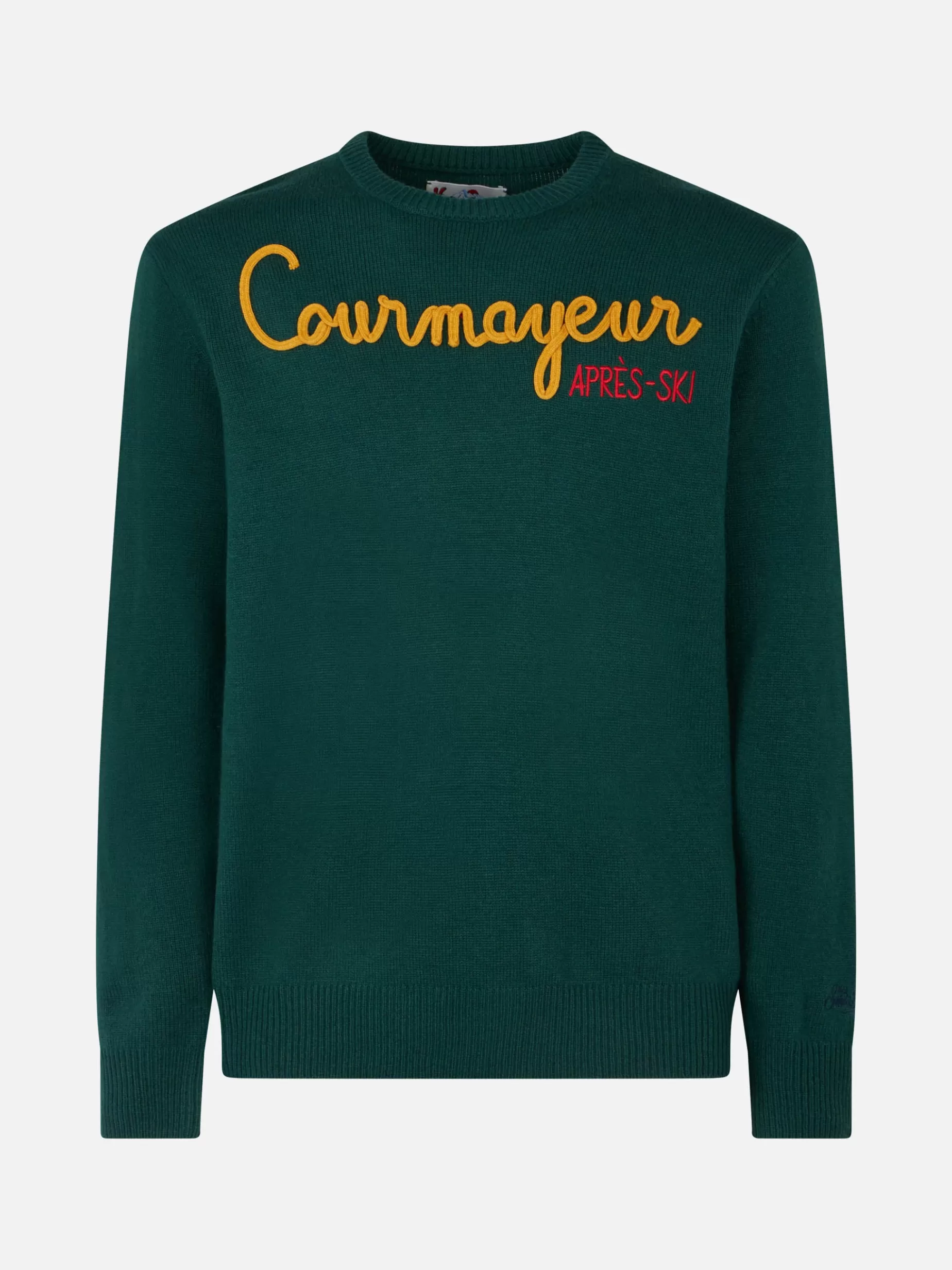 Best Maglia da uomo girocollo con ricamo Courmayeur Après Ski Uomo Maglieria