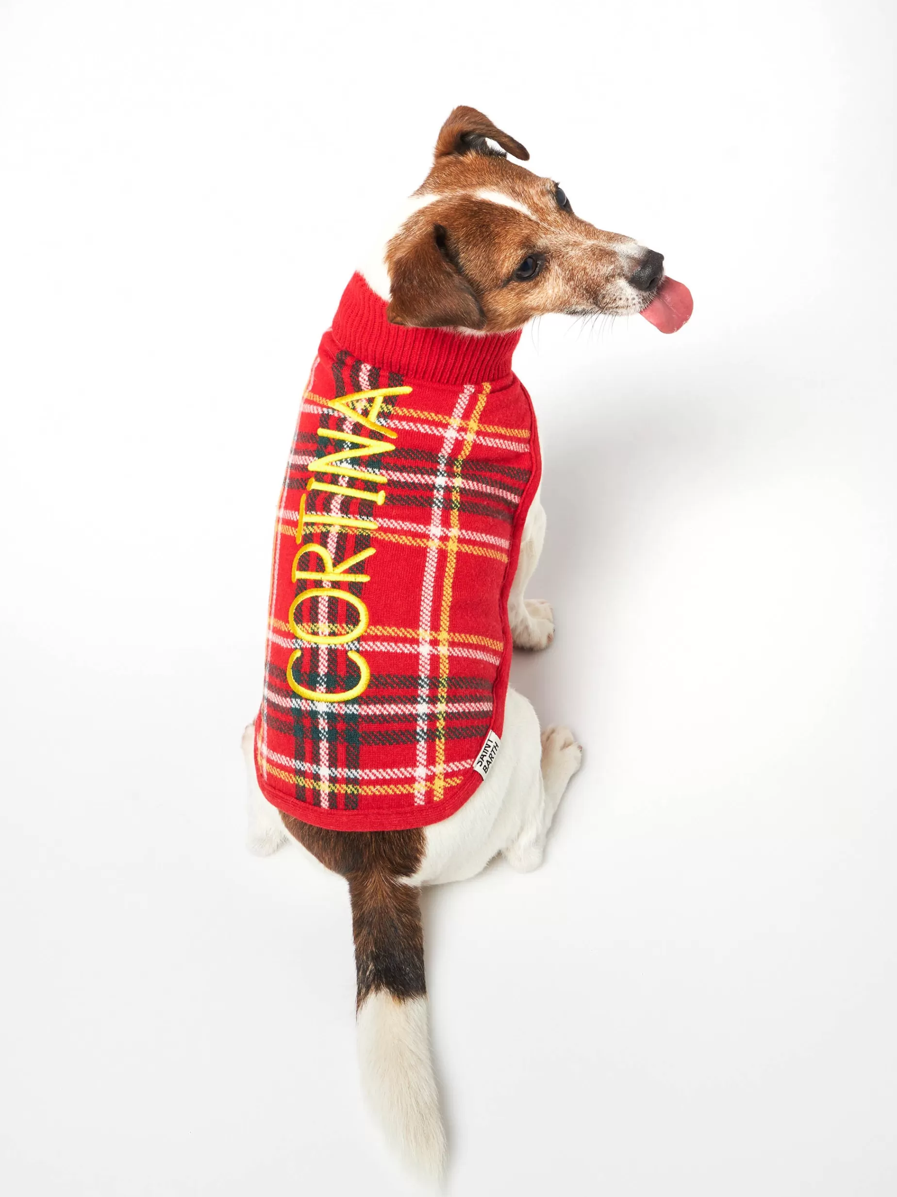 Outlet Maglioncino per cani con stampa Tartan Donna Maglieria Per Cani | Maglieria Per Cani