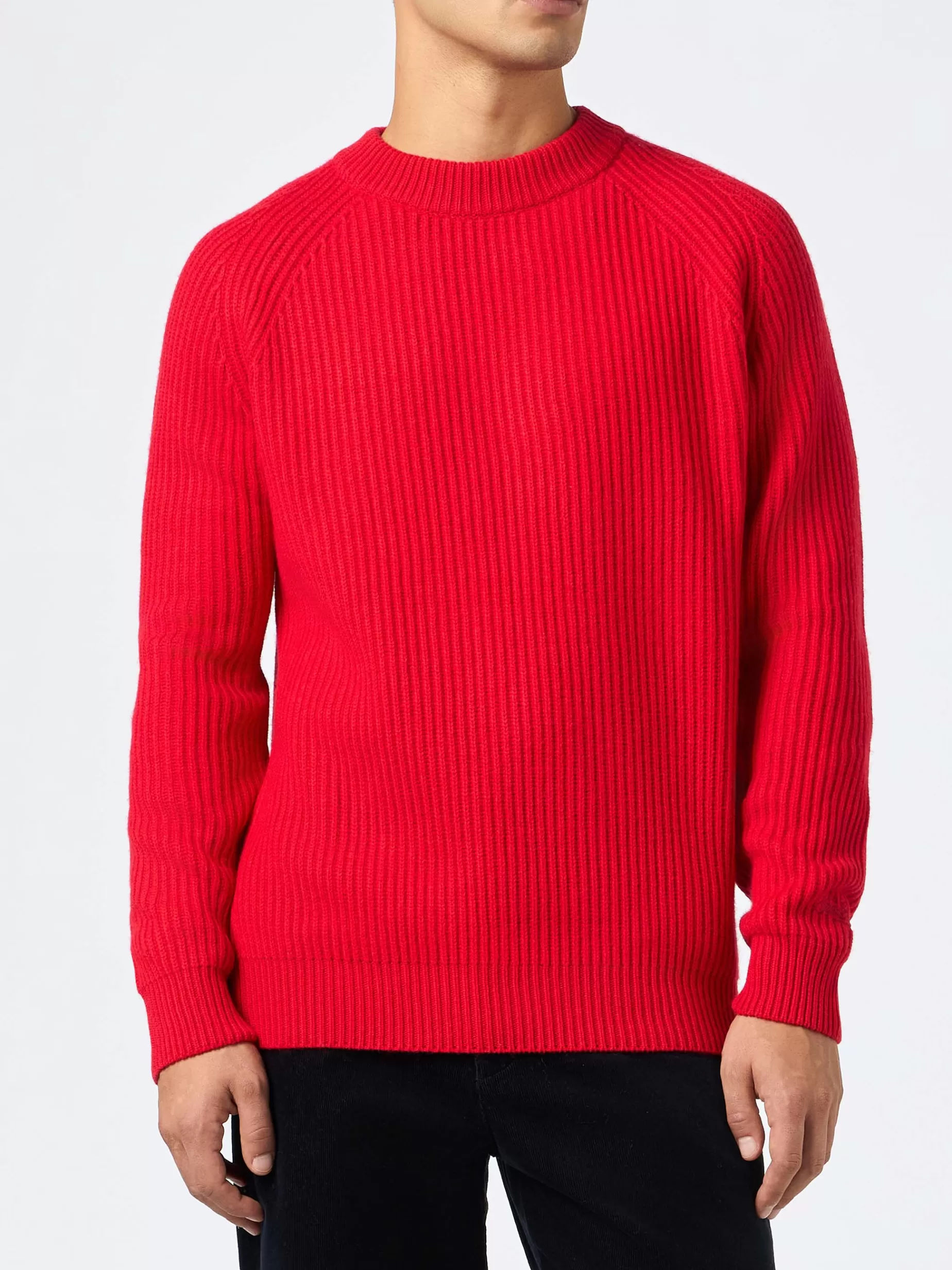 Best Maglione a coste rosso da uomo Marine Uomo Maglieria