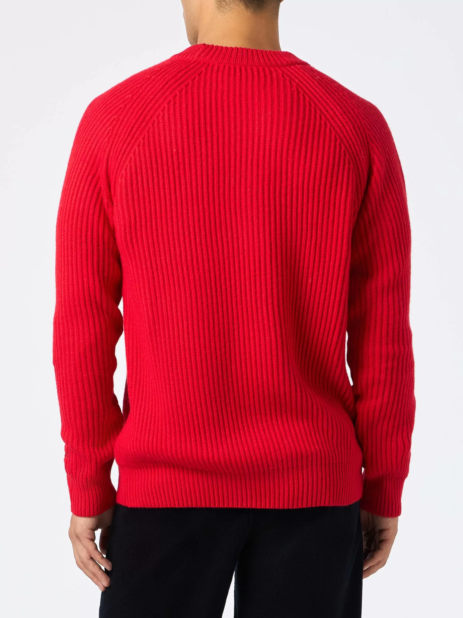 Best Maglione a coste rosso da uomo Marine Uomo Maglieria