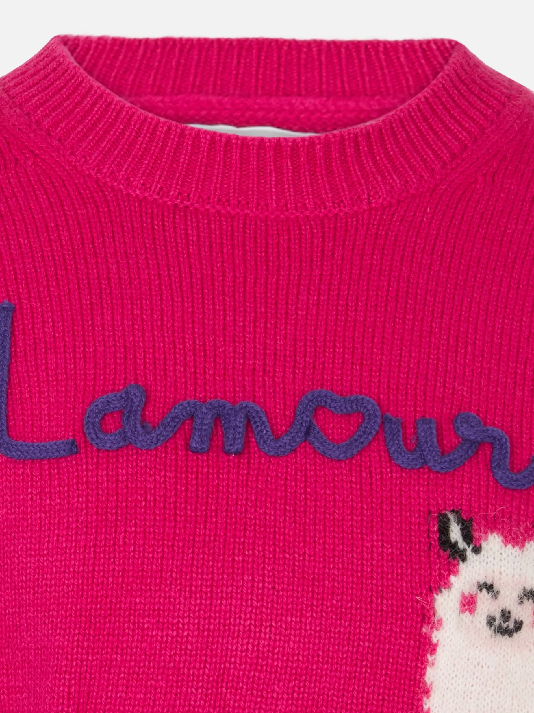 Flash Sale Maglione da bambina a girocollo con ricamo L'Am<3ur Maglieria | Maglieria