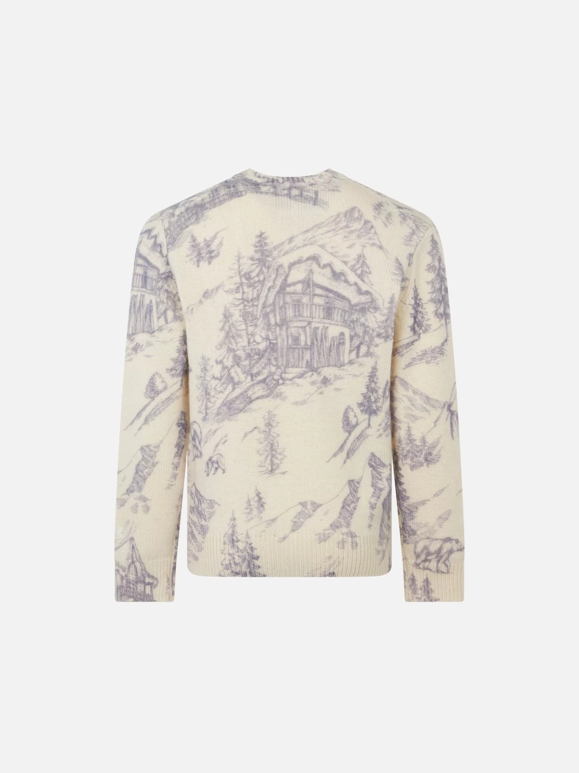 Shop Maglione da bambina toile de jouy a girocollo con ricamo La Montagne Maglieria | Maglieria