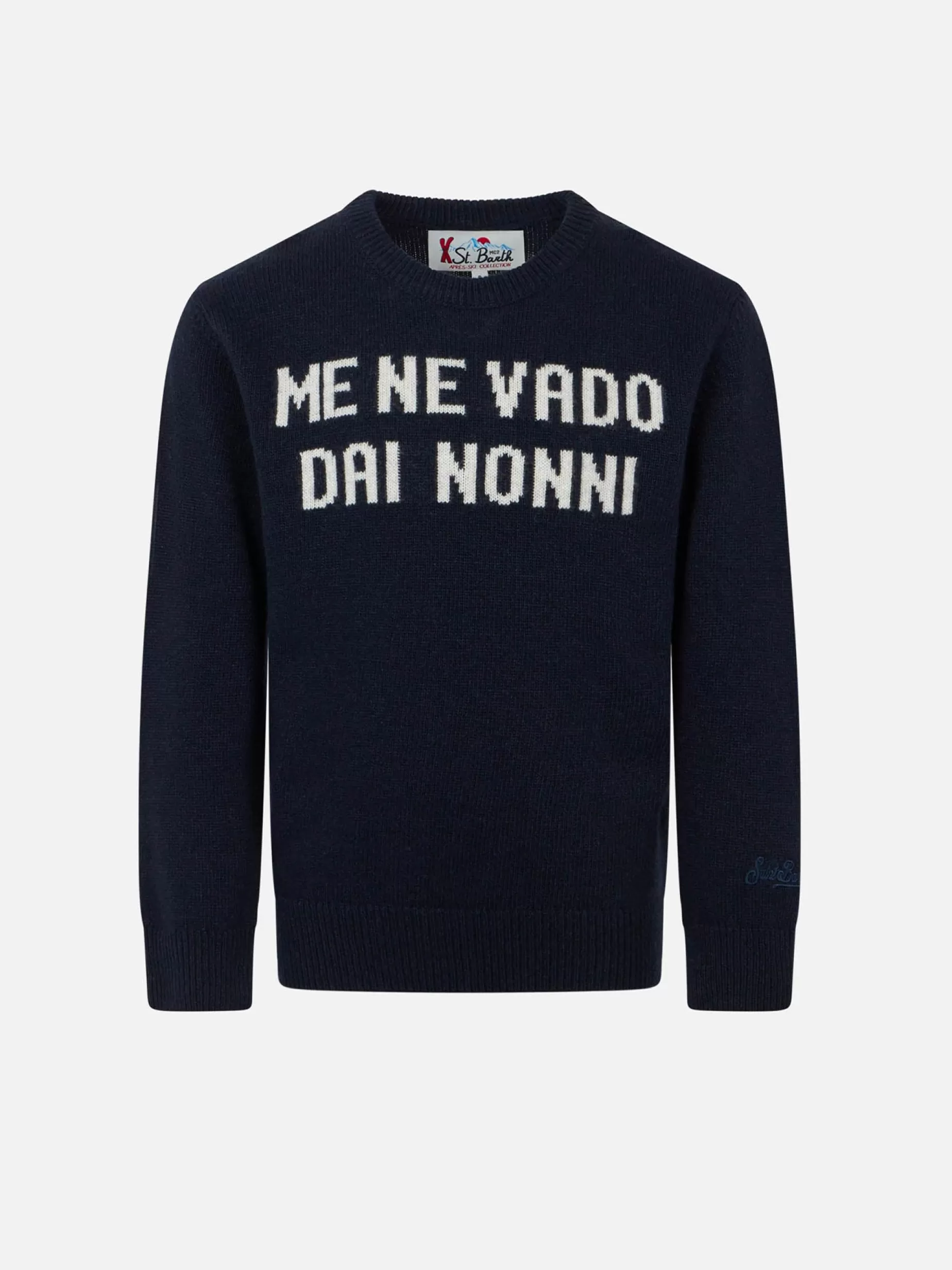 Sale Maglione da bambino girocollo con stampa Me ne vado dai Nonni Bambino Maglieria