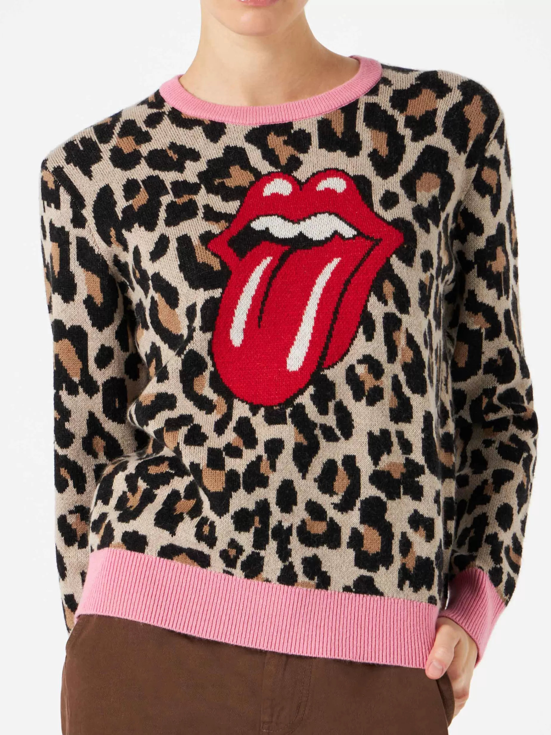Discount Maglione da donna con jacquard animalier | EDIZIONE SPECIALE ROLLING STONES® Donna Maglieria