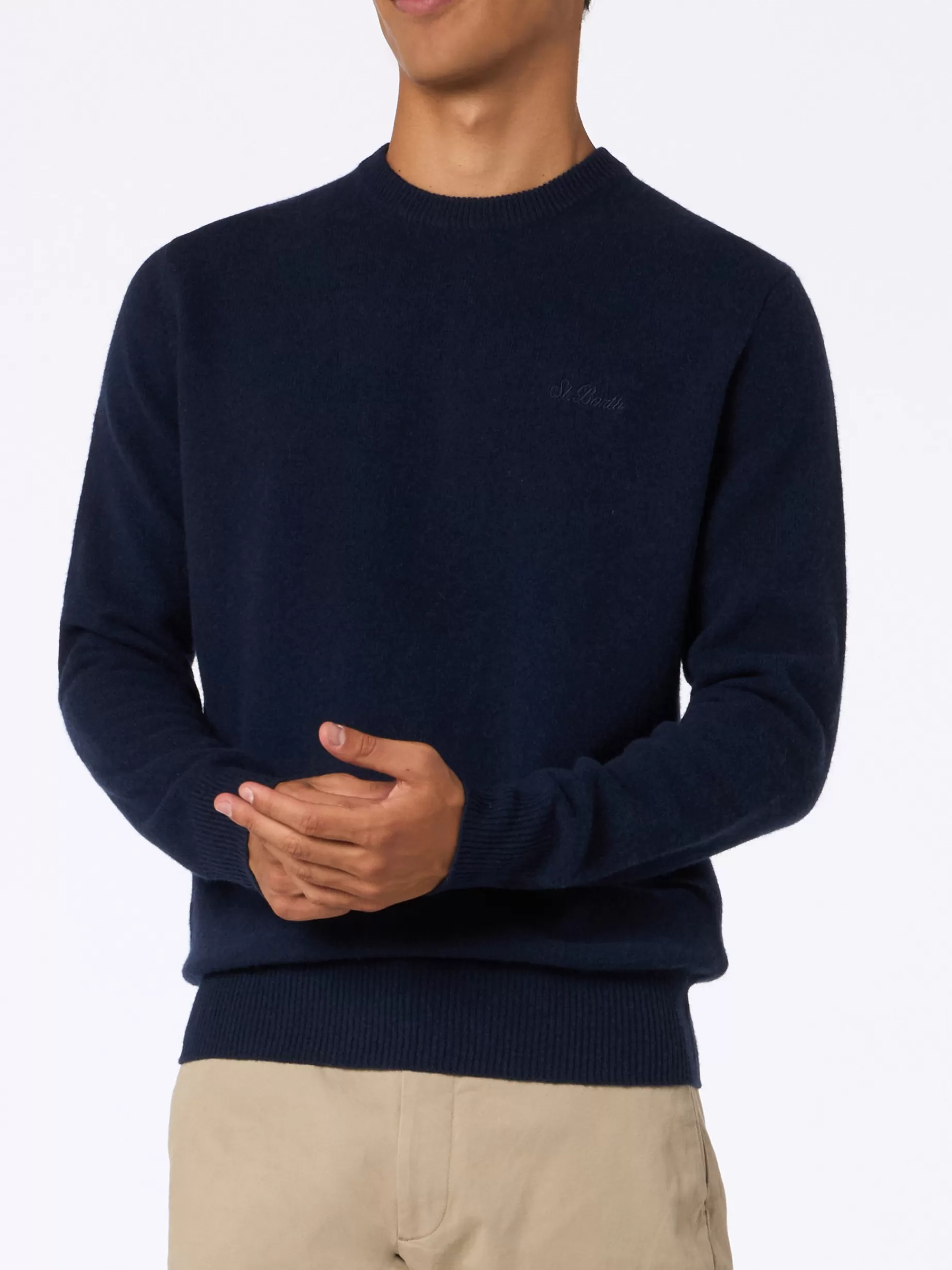 Best Maglione da uomo blu navy in lambswool Regent Uomo Maglieria