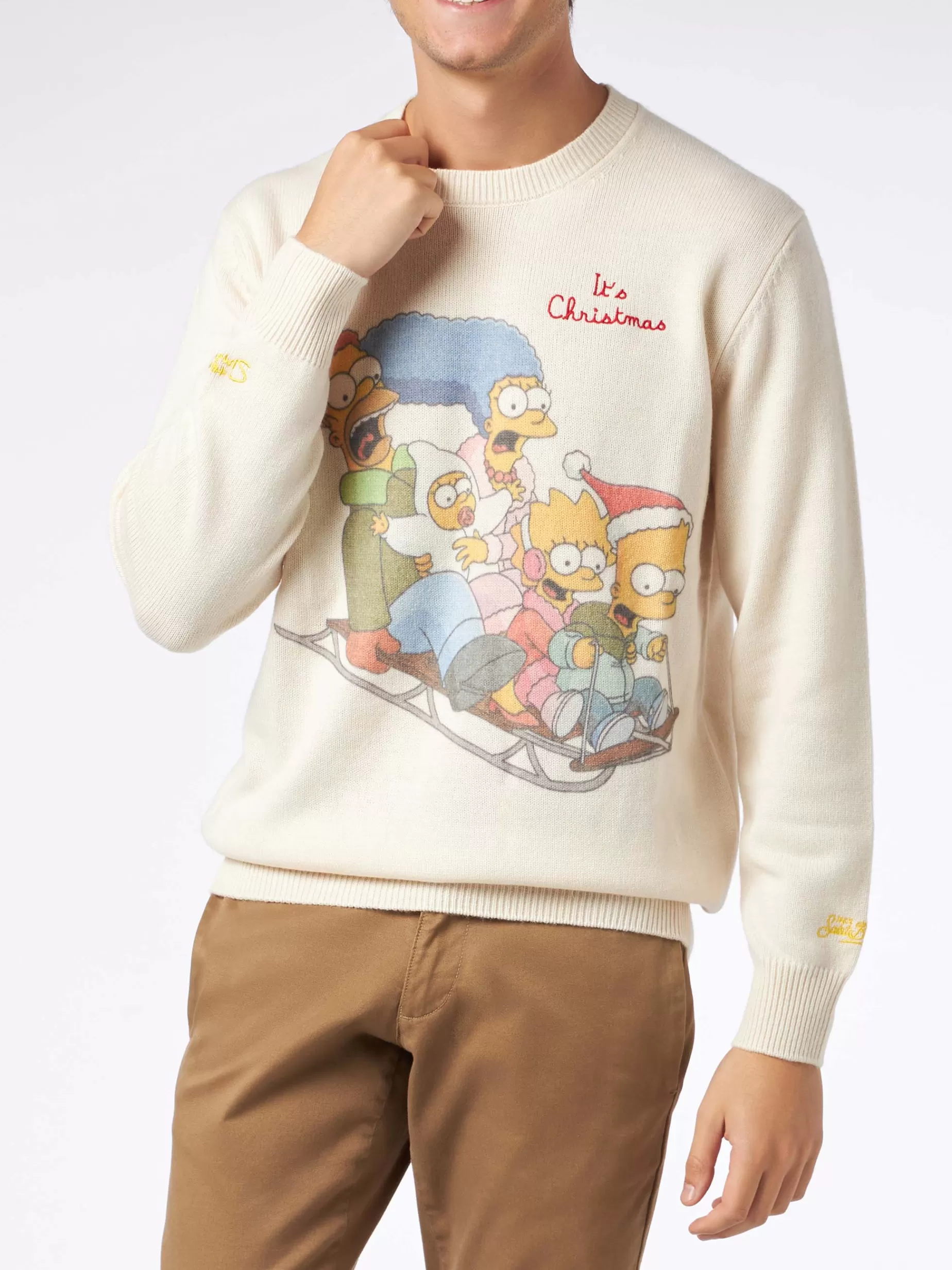 Store Maglione da uomo con stampa jacquard famiglia Simpson | EDIZIONE SPECIALE DEI SIMPSON Uomo Maglieria | Maglieria