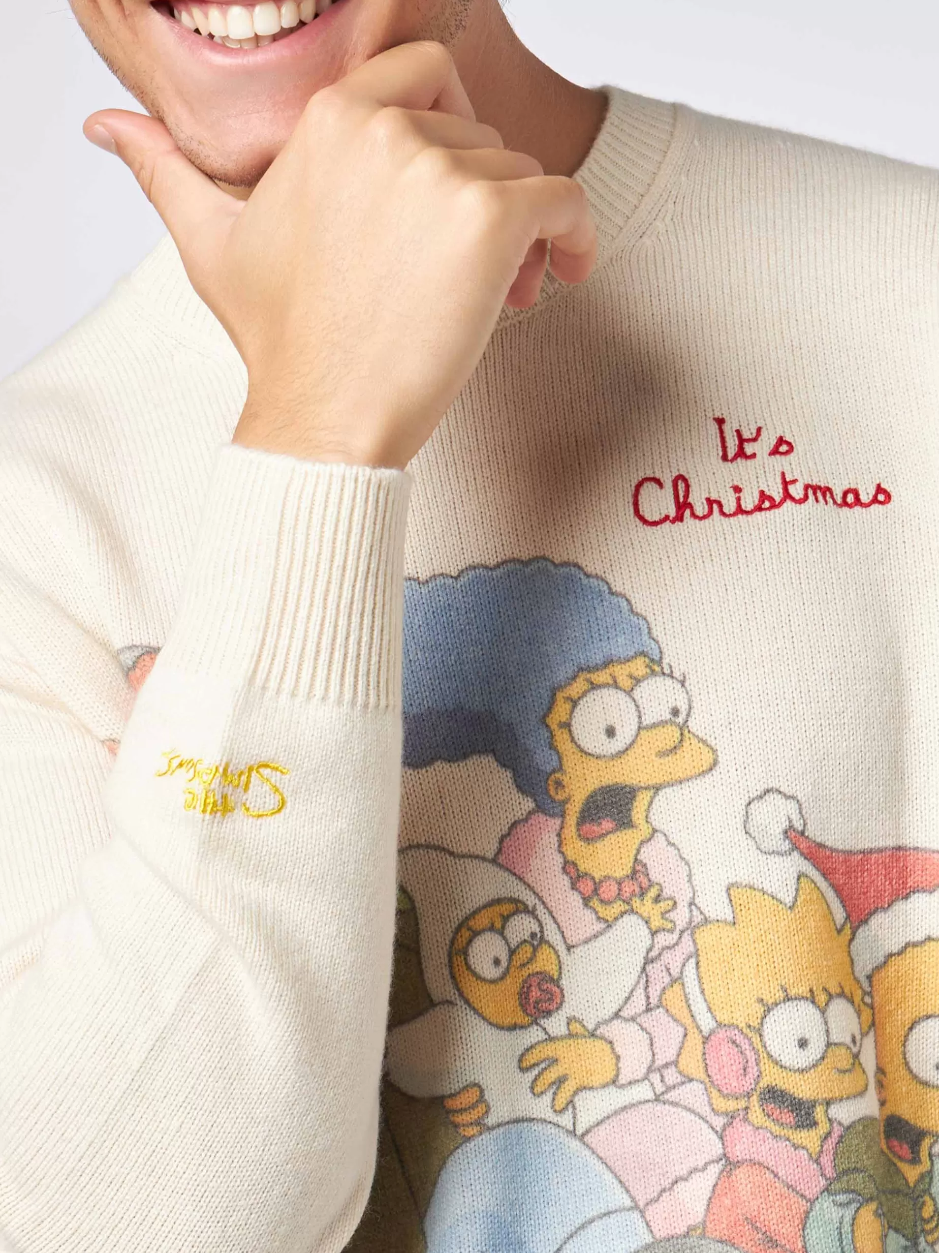Store Maglione da uomo con stampa jacquard famiglia Simpson | EDIZIONE SPECIALE DEI SIMPSON Uomo Maglieria | Maglieria