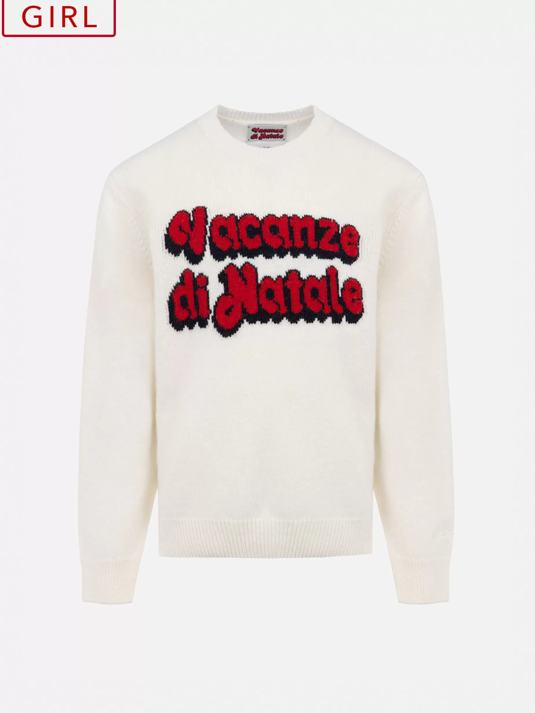 Outlet Maglione girocollo bianca da bambina Princess con stampa logo del film Vacanze di Natale | VACANZE DI NATALE EDIZIONE SPECIALE Maglieria | Maglieria