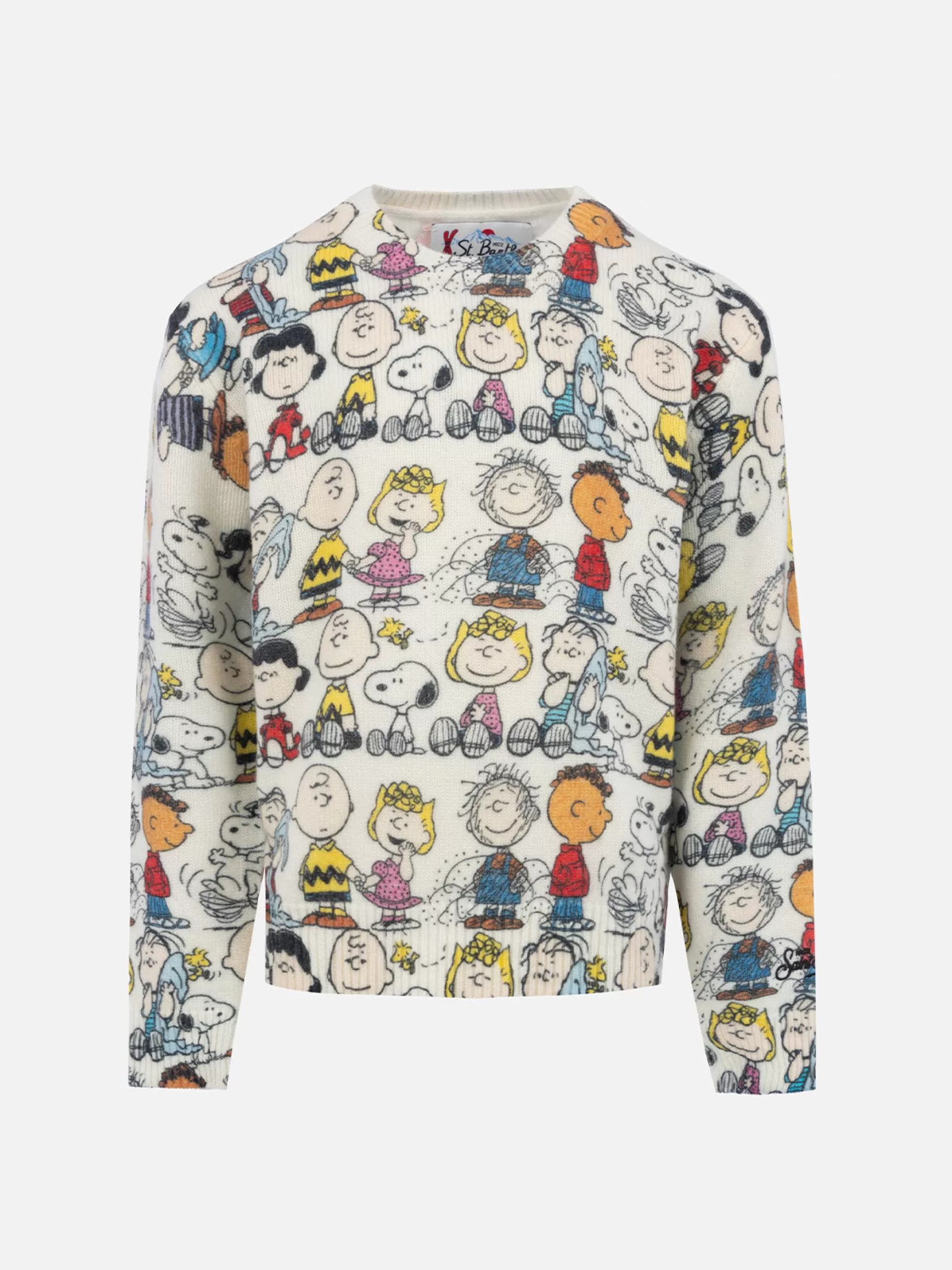 New Maglione girocollo bianco da bambino Douglas con stampa della squadra Peanuts | SNOOPY PEANUTS SPECIAL EDITION Bambino Maglieria