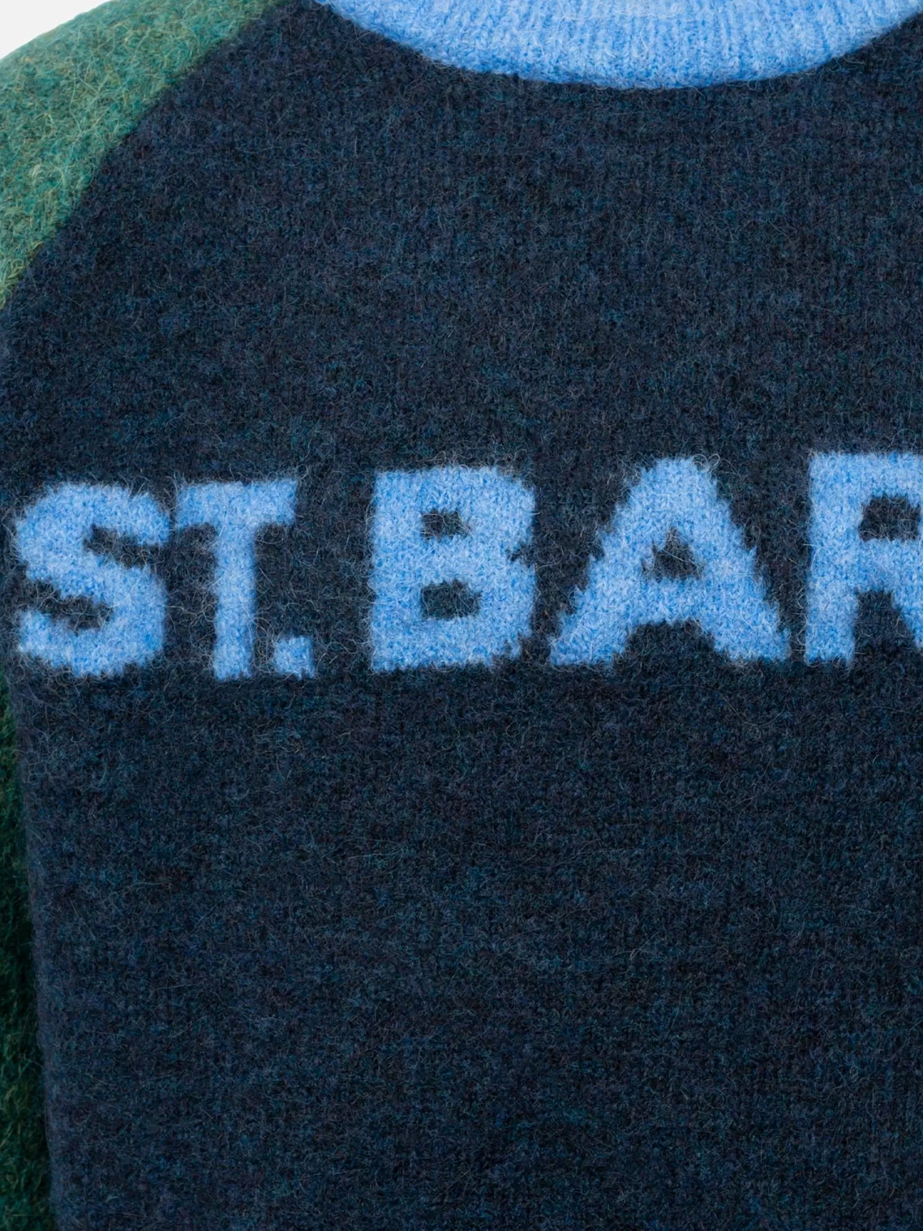 Cheap Maglione girocollo blu e verde da bambino Douglas con stampa St. Barth Bambino Maglieria