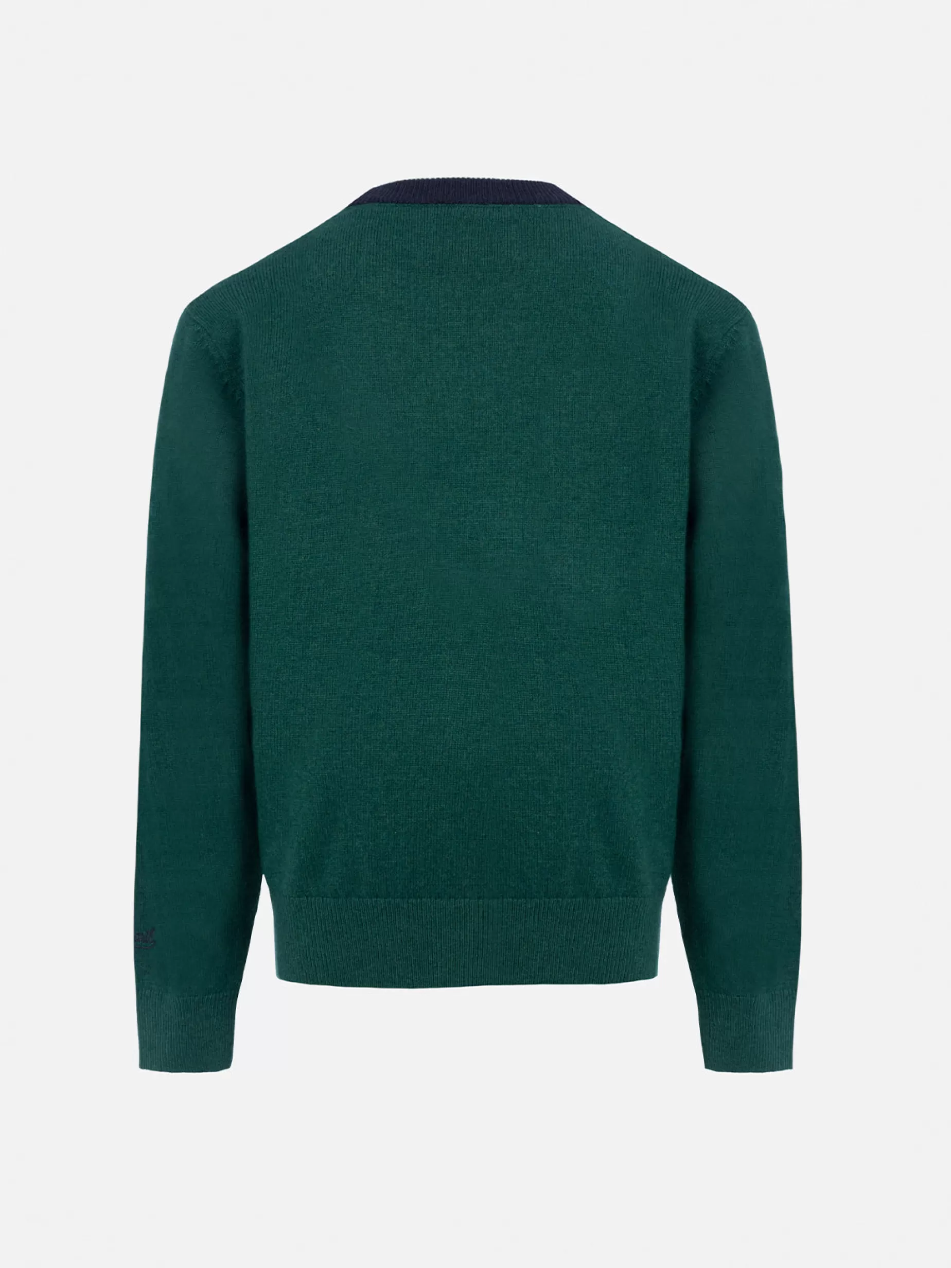 Store Maglione girocollo verde da bambino Douglas Light con ricamo palla di neve Snoopy | EDIZIONE SPECIALE SNOOPY PEANUTS Bambino Maglieria