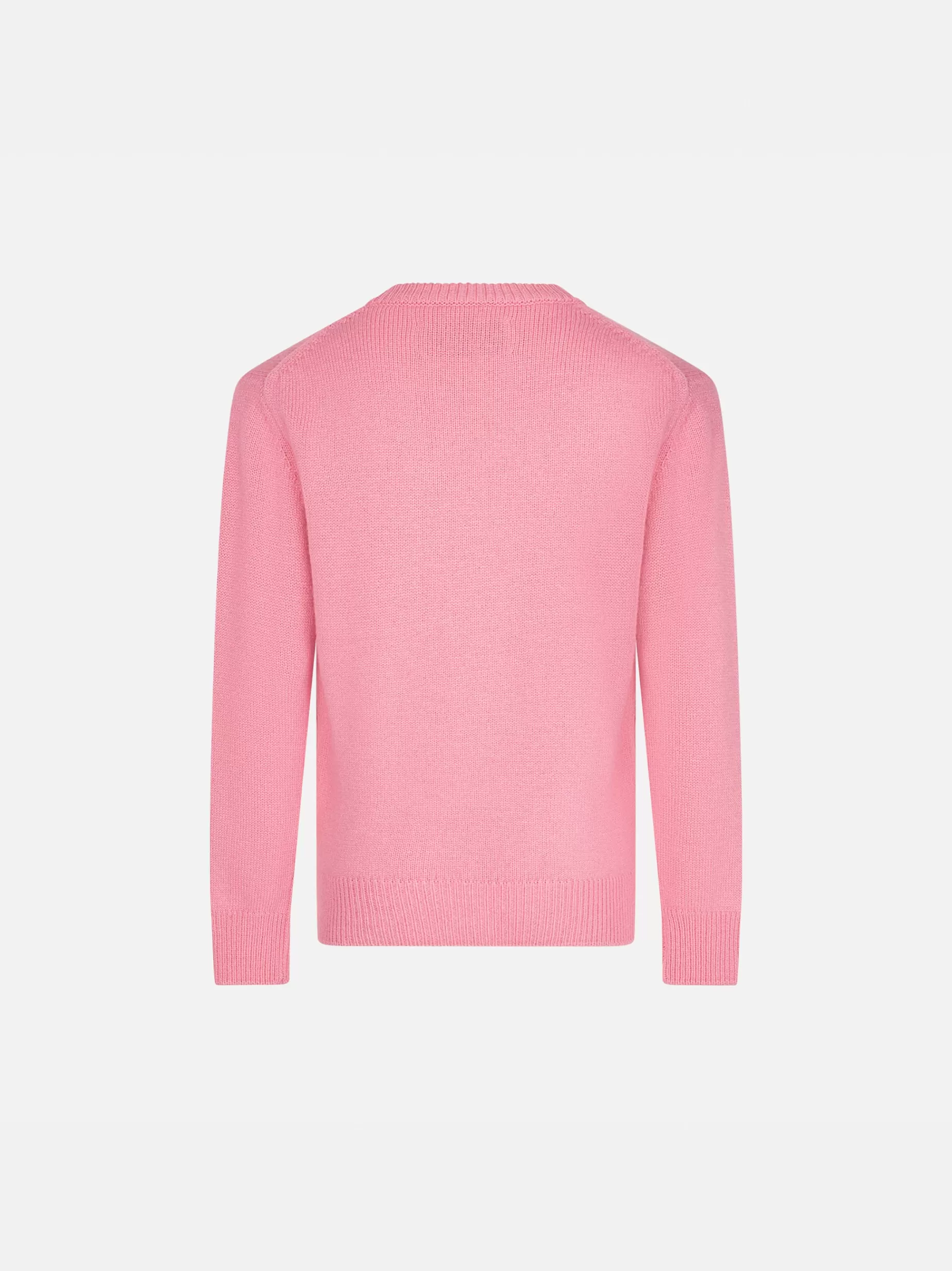 Sale Maglione rosa da bambina con stampa Viziata Maglieria