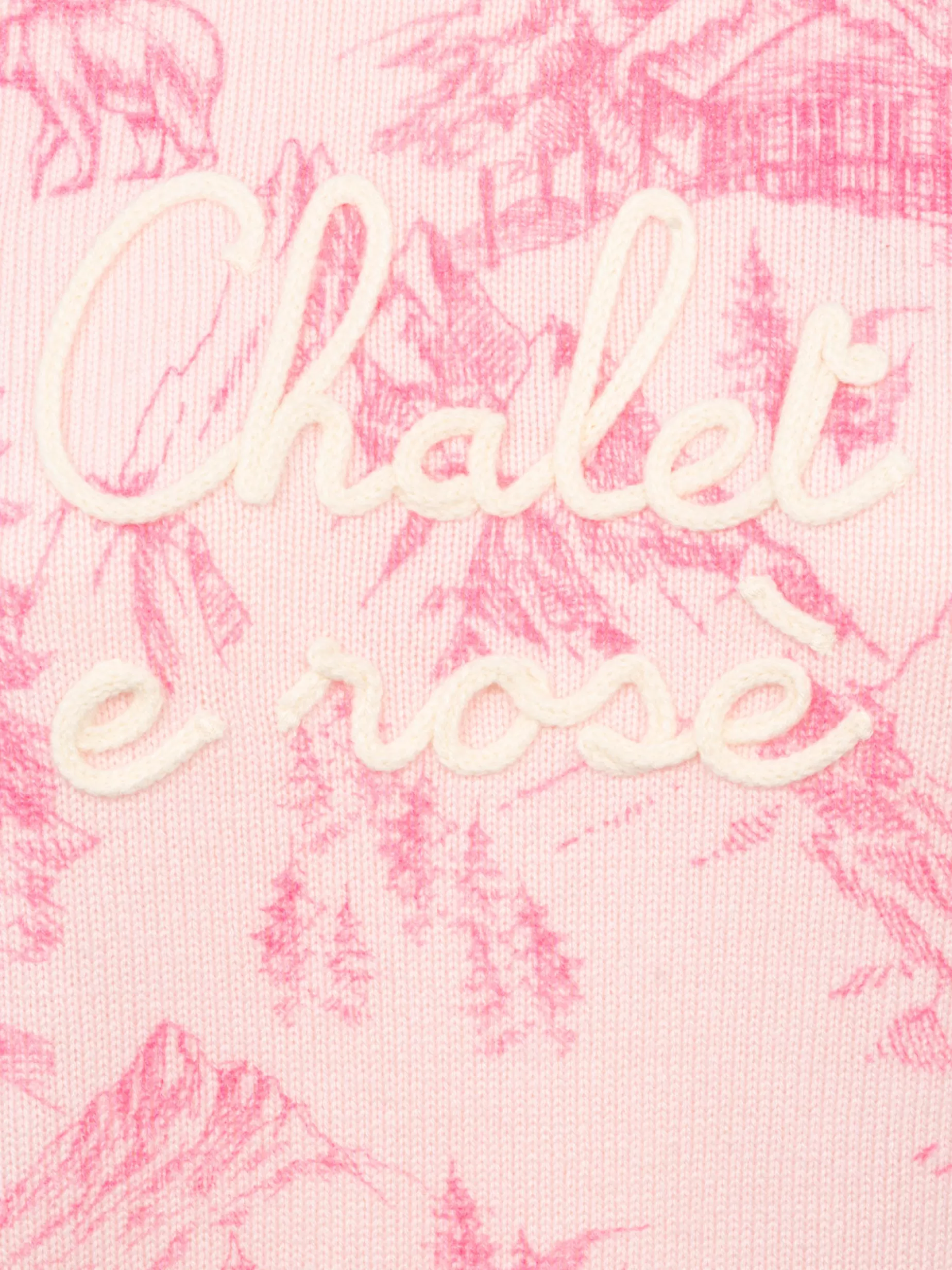 Outlet Maglione rosa da donna New Queen con stampa toile de jouy e ricamo Chalet e Rosè Donna Maglieria