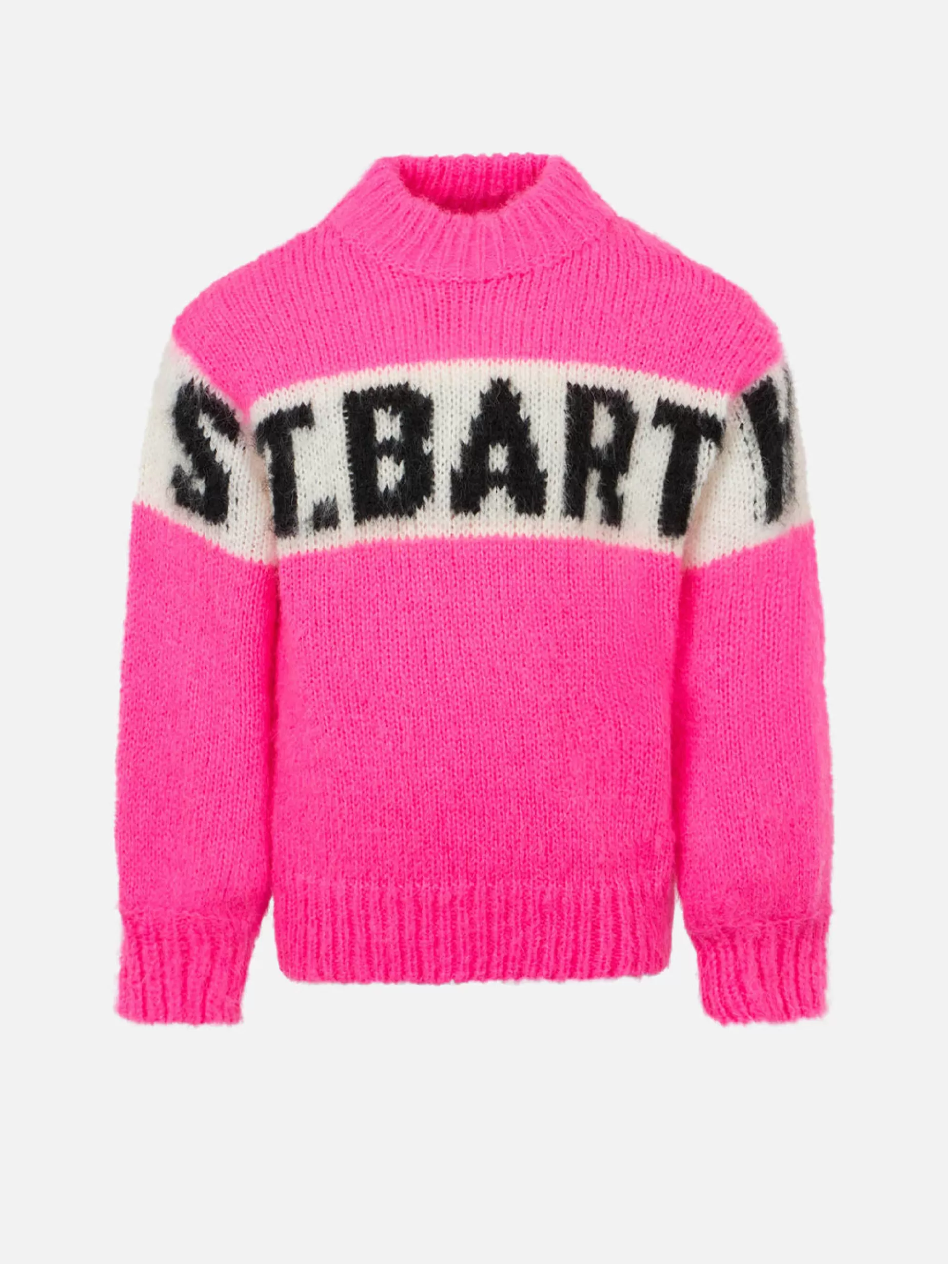 Best Sale Morbida maglia da bambina dalla forma squadrata con stampa jacquard St. Barth Maglieria