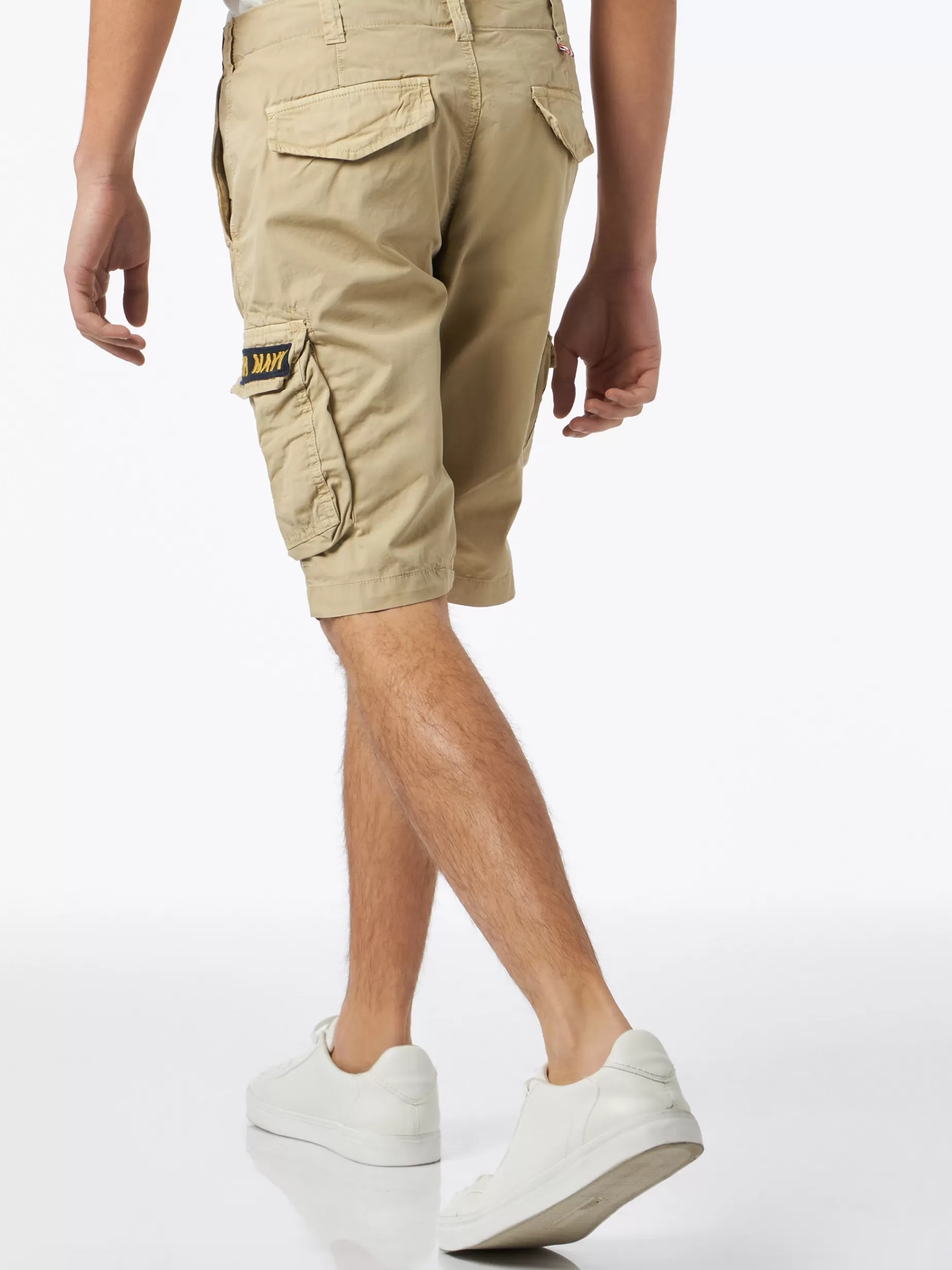 New Pantaloncini cargo da uomo in cotone beige Uomo Bermuda E Pantaloni