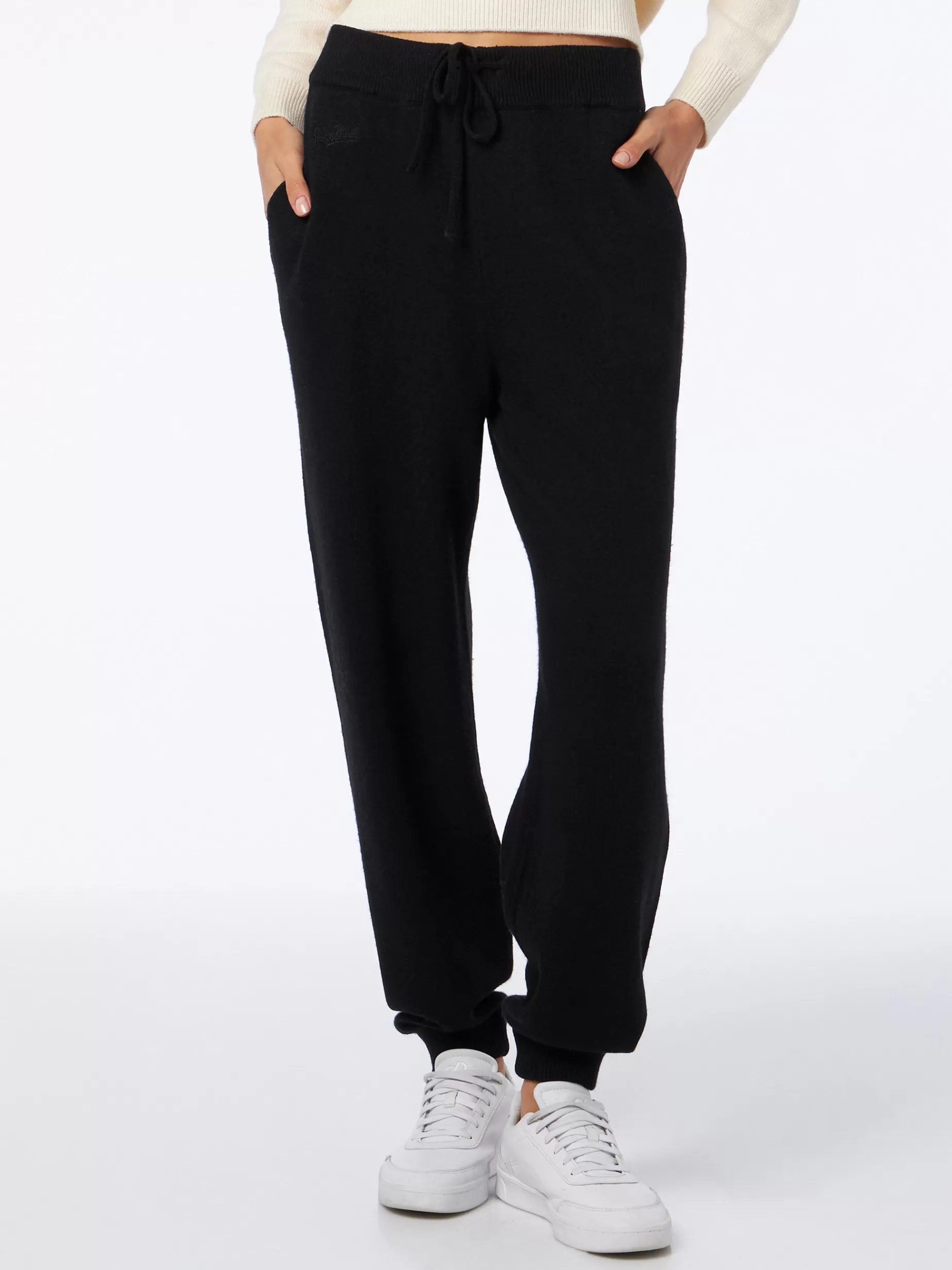 New Pantaloni jogger neri da donna in maglia Donna Gonne