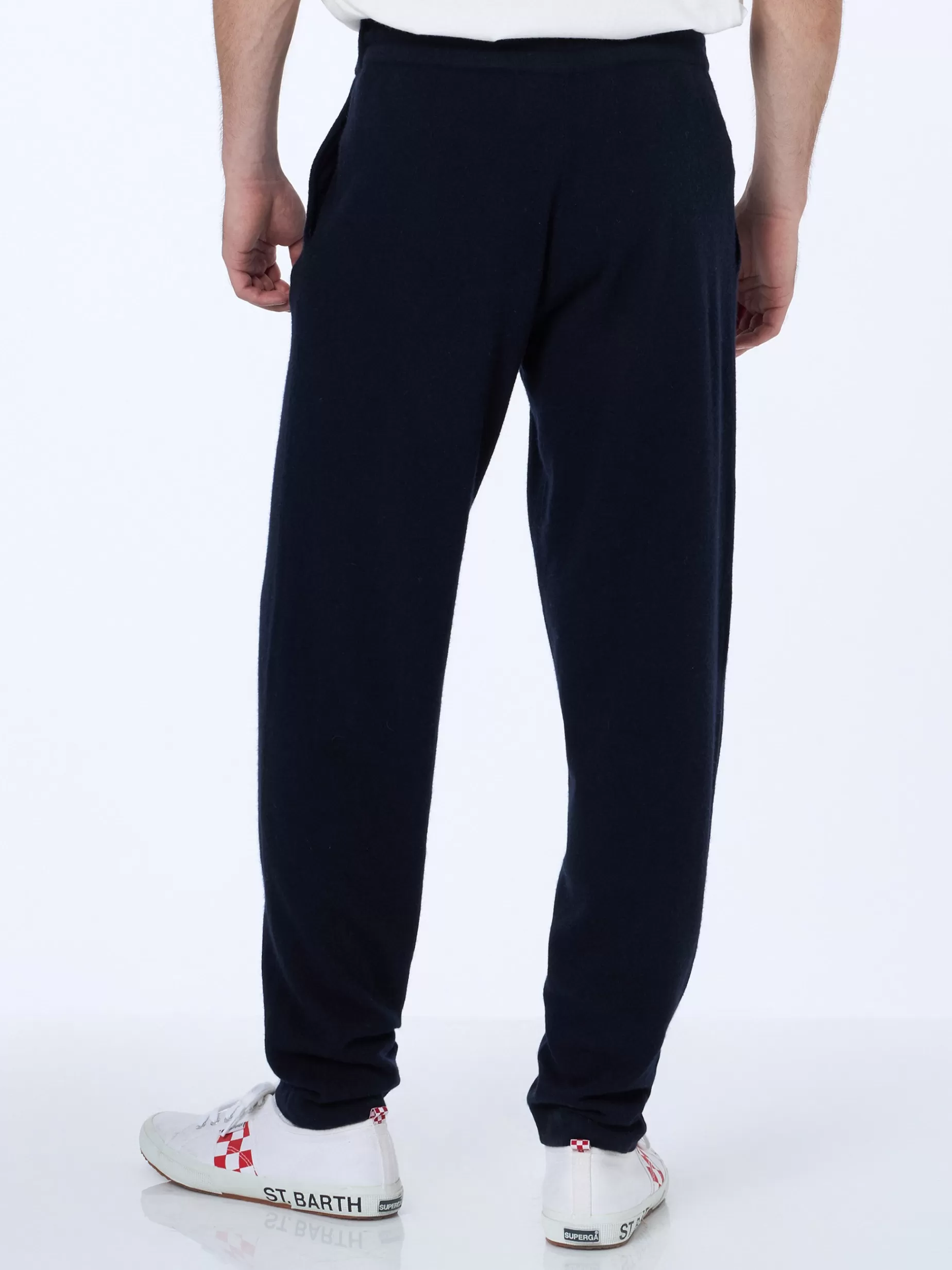 Hot Pantaloni jogger neri in maglia da uomo Walton Uomo Bermuda E Pantaloni