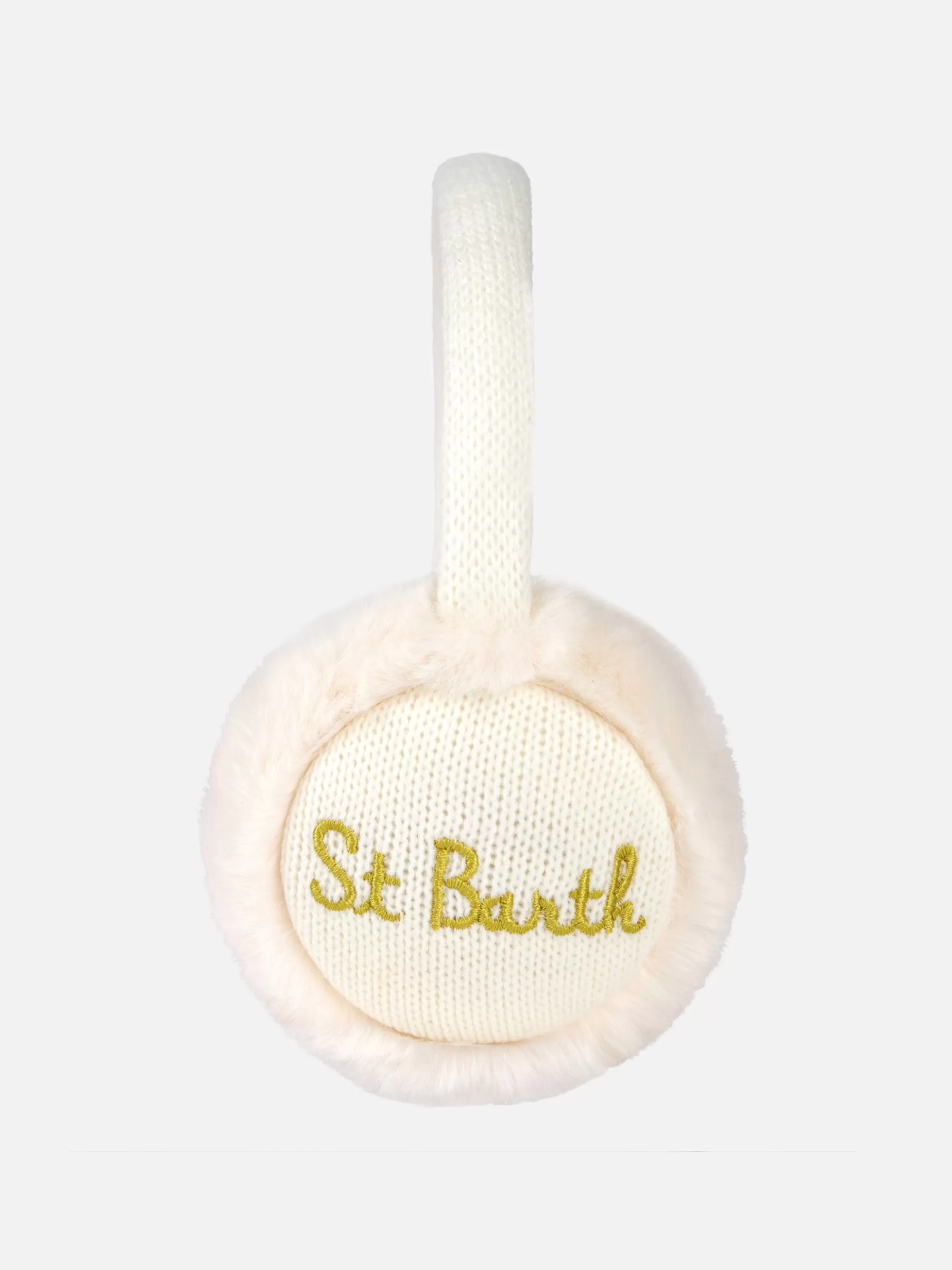 Best Paraorecchie da donna in tricot bianco con dettagli pelosi Donna Cappelli E Berretti