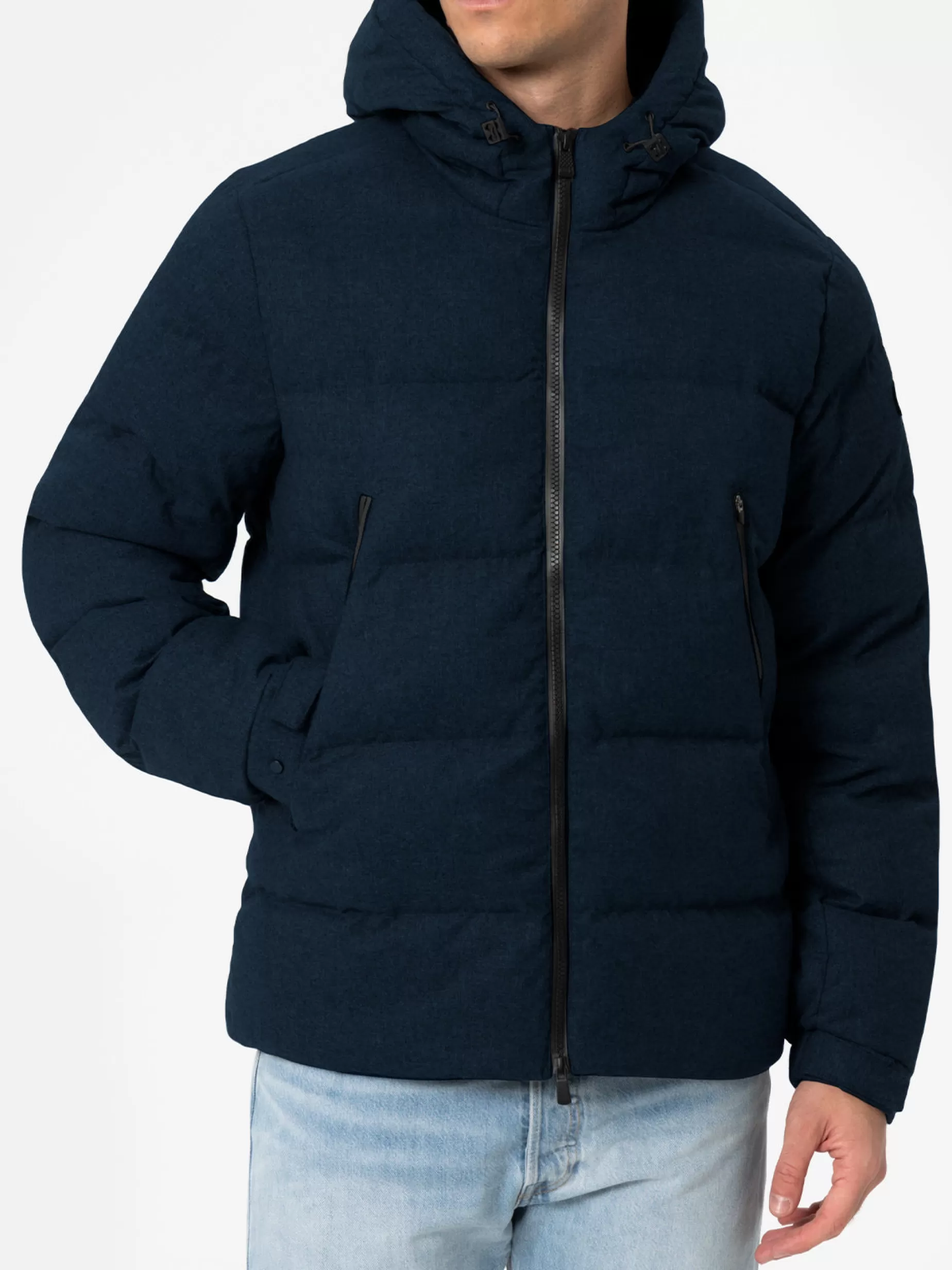 Best Piumino con cappuccio in flanella blu navy da uomo Maier Uomo Capispalla