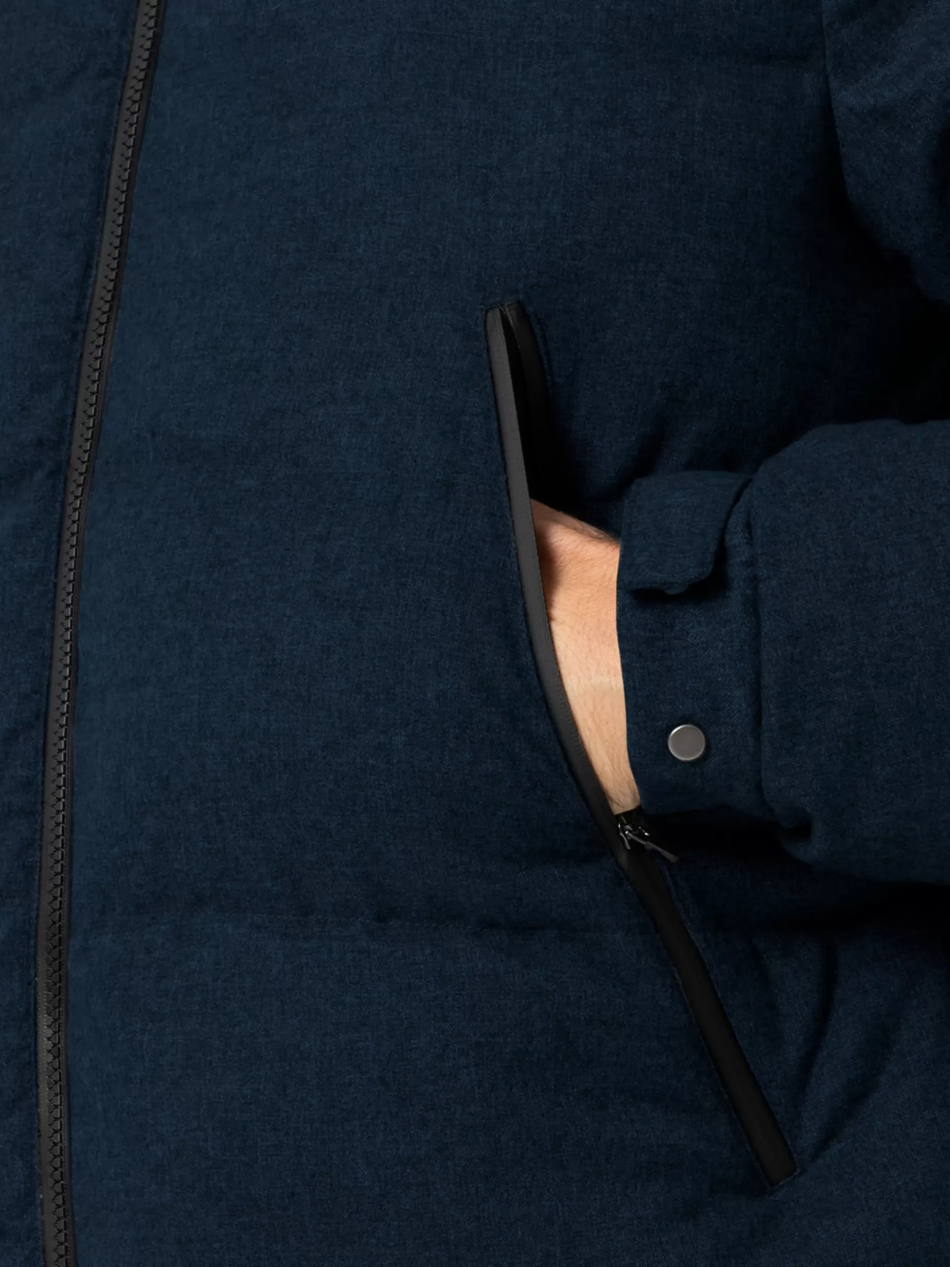 Best Piumino con cappuccio in flanella blu navy da uomo Maier Uomo Capispalla