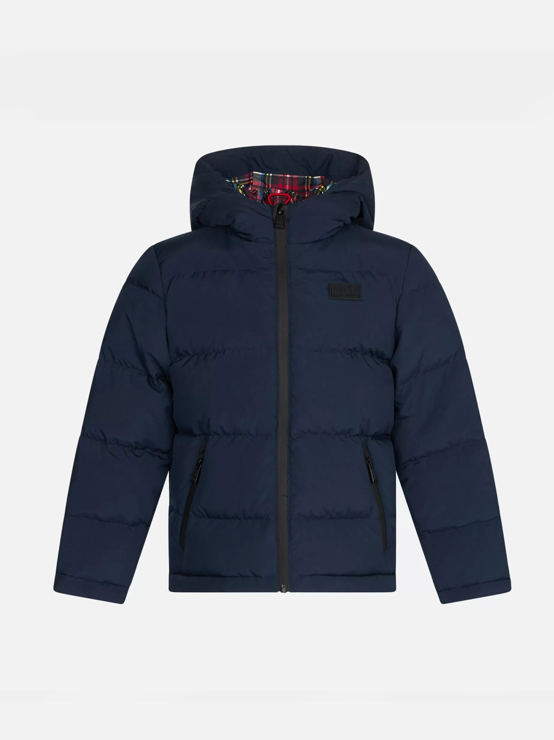 New Piumino imbottito da bambino con cappuccio fodera tartan Bambino Capispalla