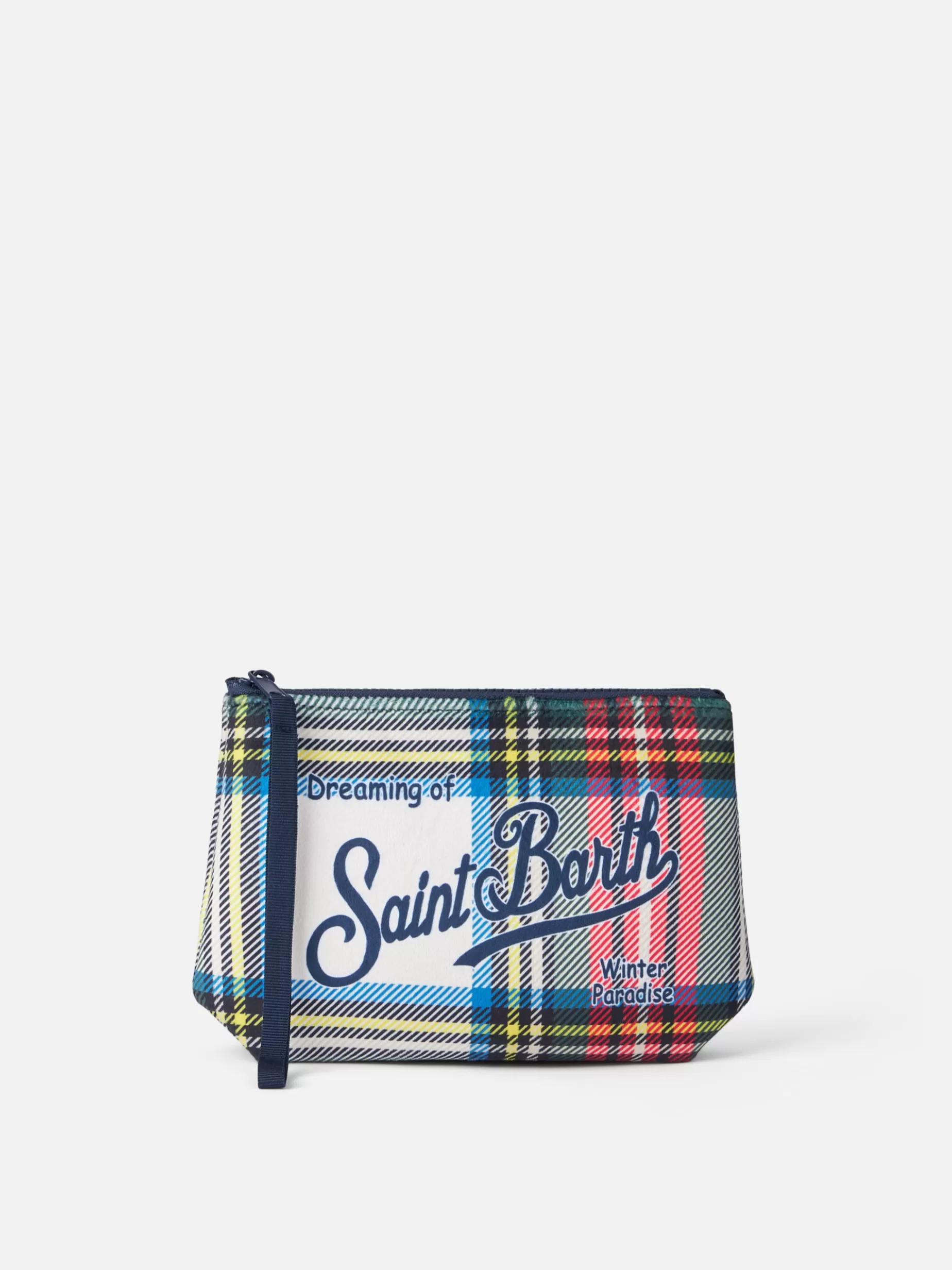 Flash Sale Pochette Aline in lana con stampa tartan bianca Pochette | Pochette