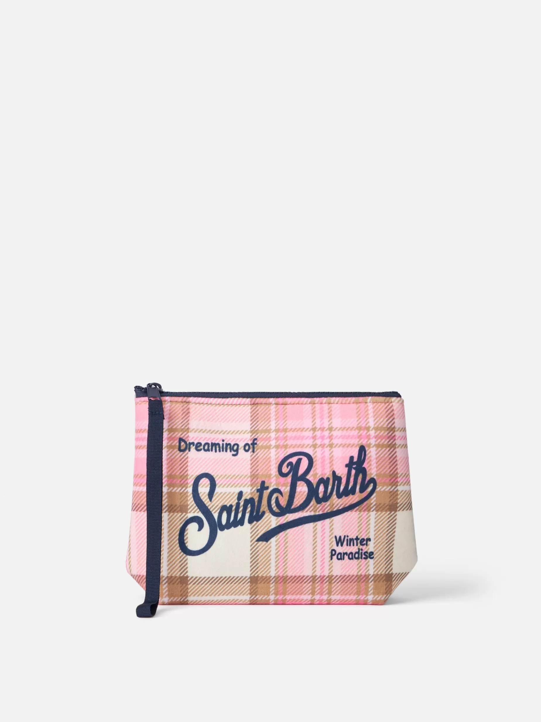 Flash Sale Pochette Aline in lana con stampa tartan rosa Pochette | Pochette