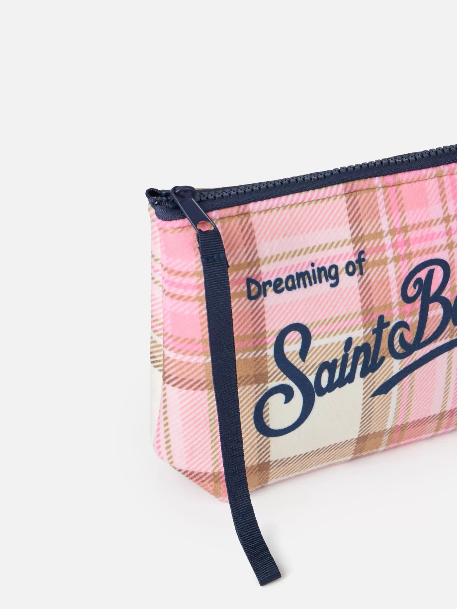 Flash Sale Pochette Aline in lana con stampa tartan rosa Pochette | Pochette