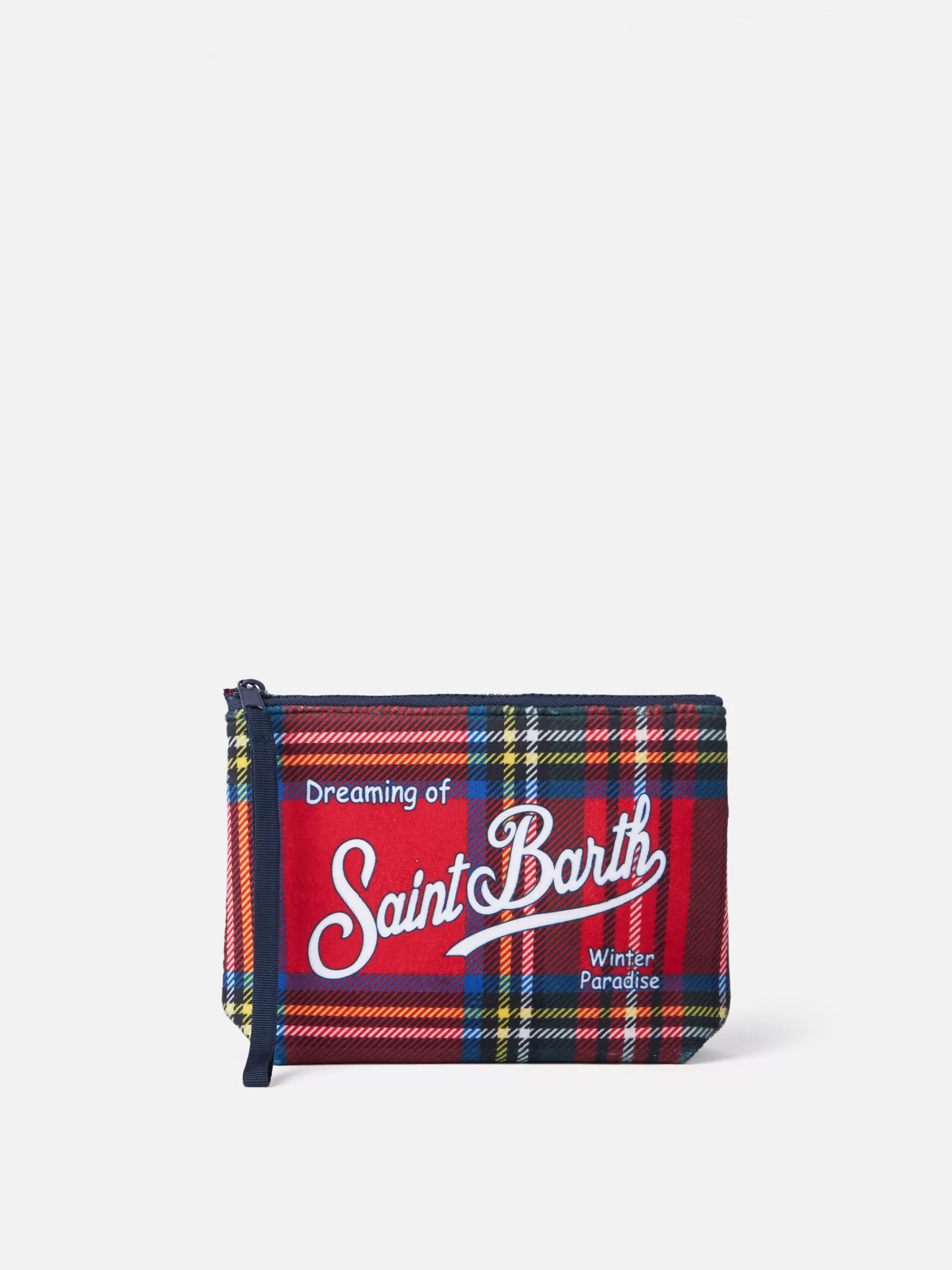 Cheap Pochette Aline in lana con stampa tartan rossa Pochette | Pochette