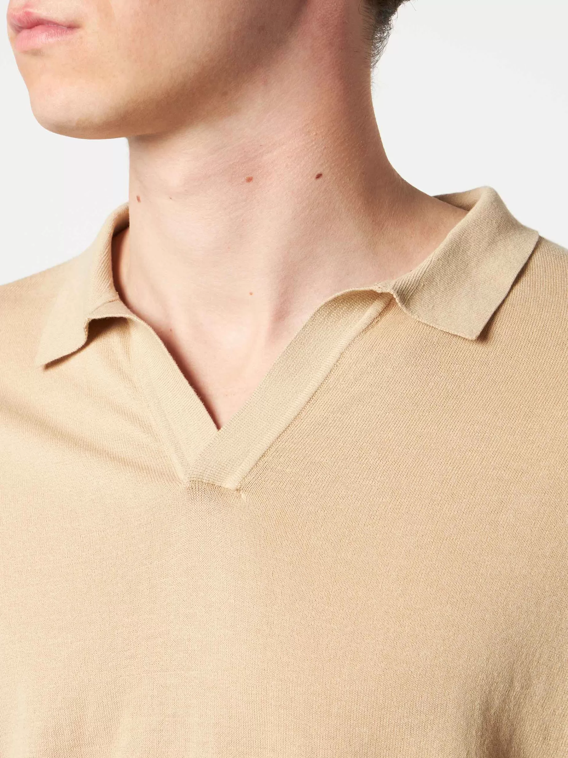 Shop Polo da uomo beige in maglia Uomo Polo