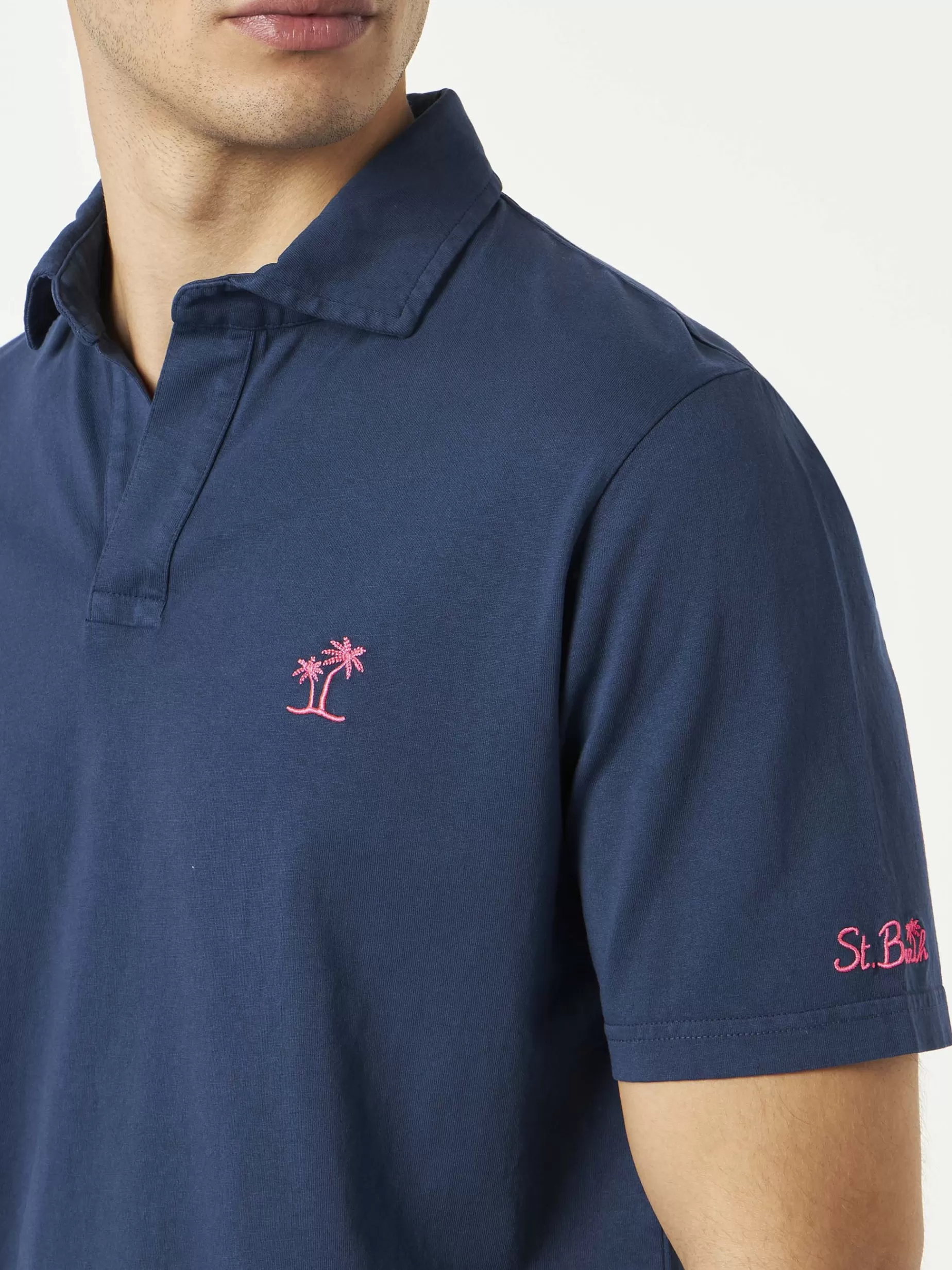 Flash Sale Polo da uomo in jersey di cotone blu navy Uomo Polo