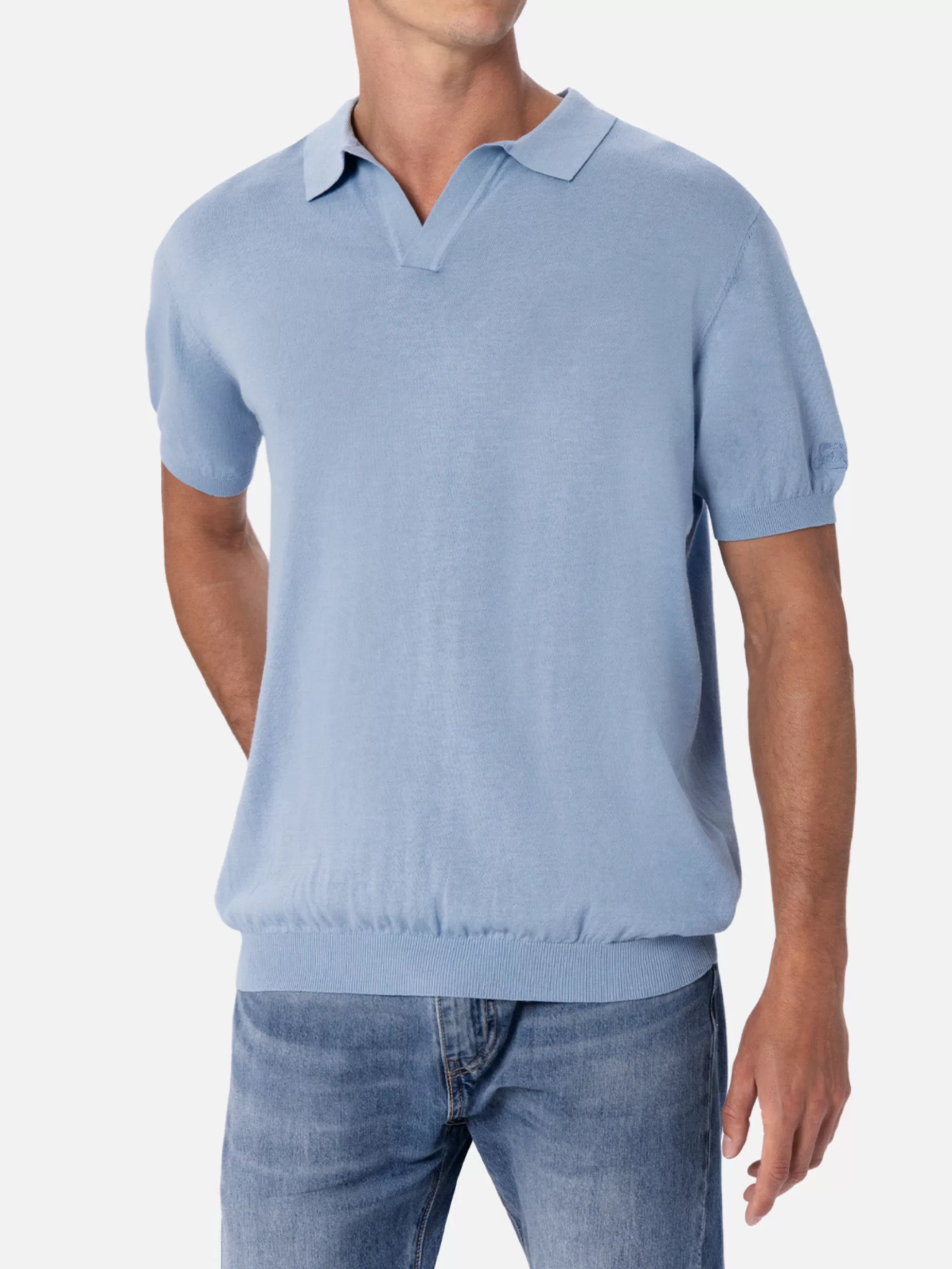 Flash Sale Polo da uomo in maglia azzurra Sloan Uomo Polo