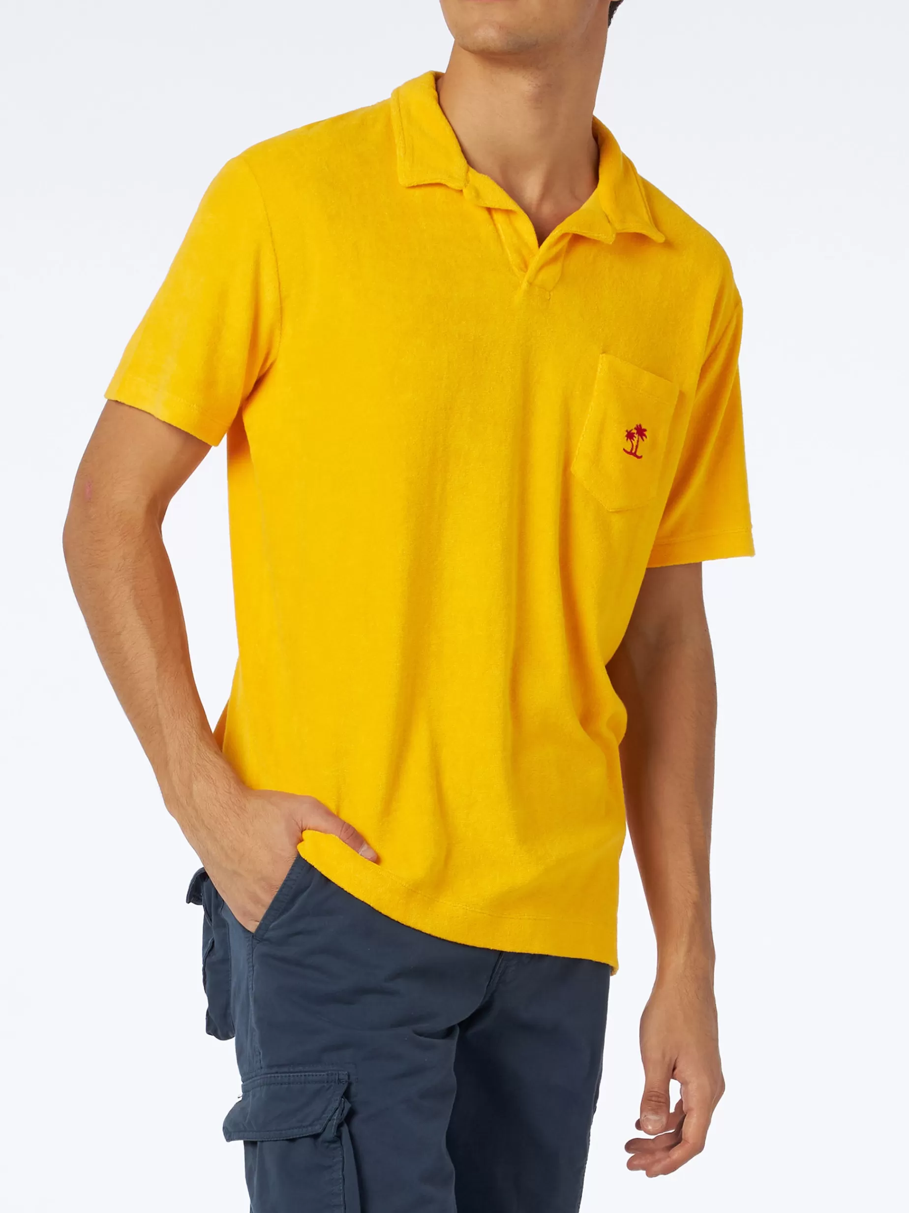 Sale Polo da uomo in spugna gialla Uomo Polo