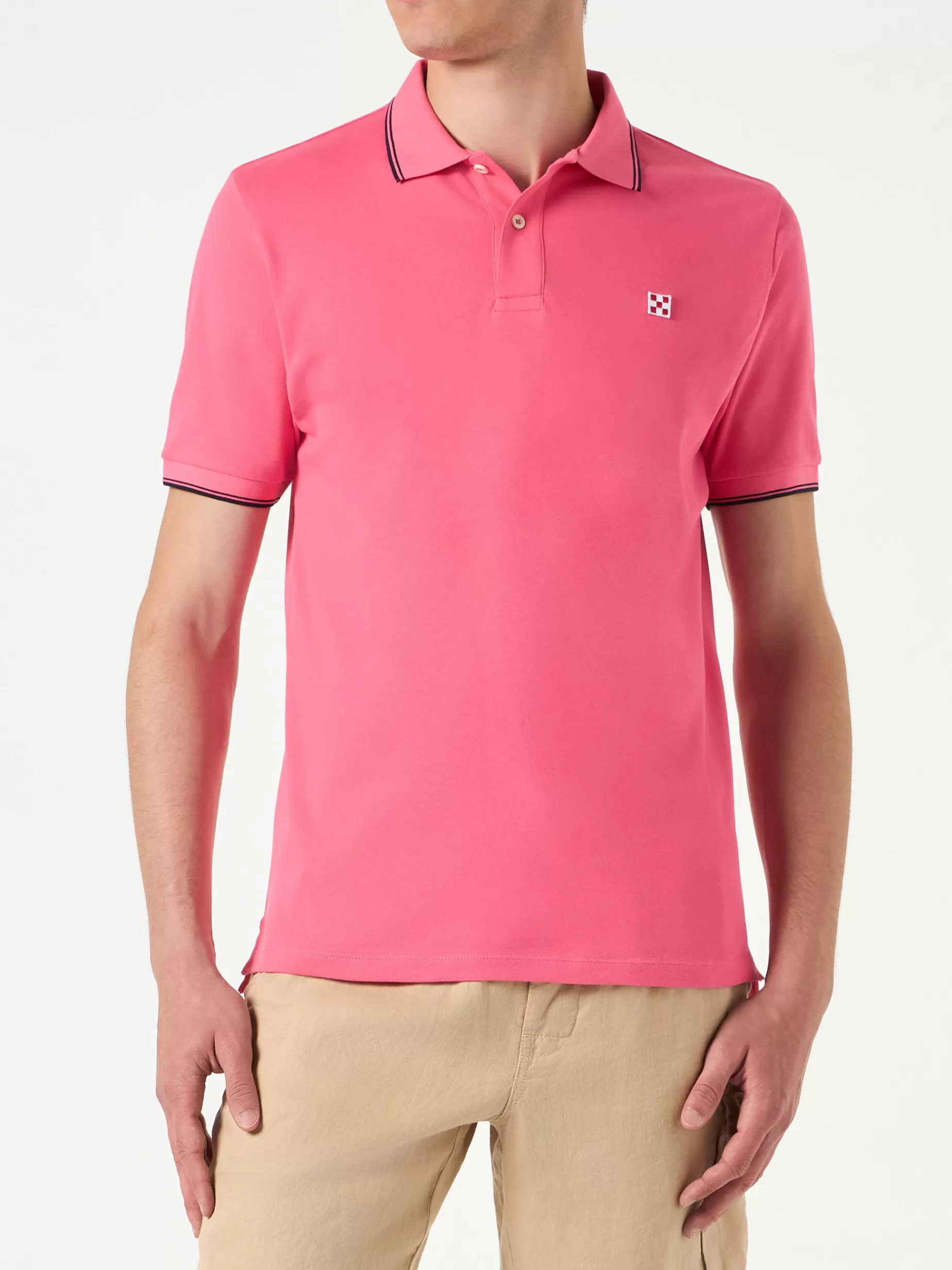 Online Polo da uomo piquet rosa fluo Uomo Polo