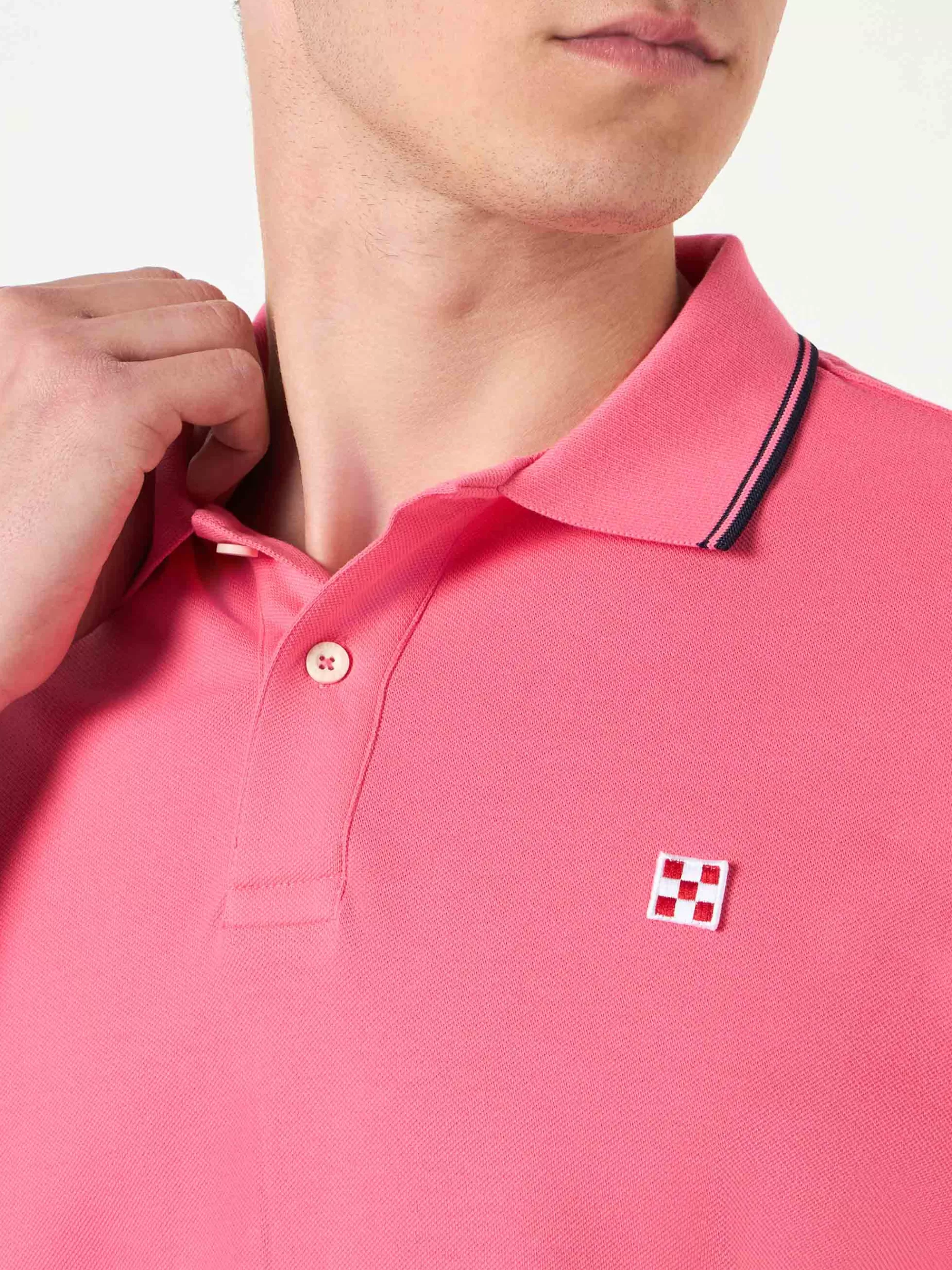 Online Polo da uomo piquet rosa fluo Uomo Polo