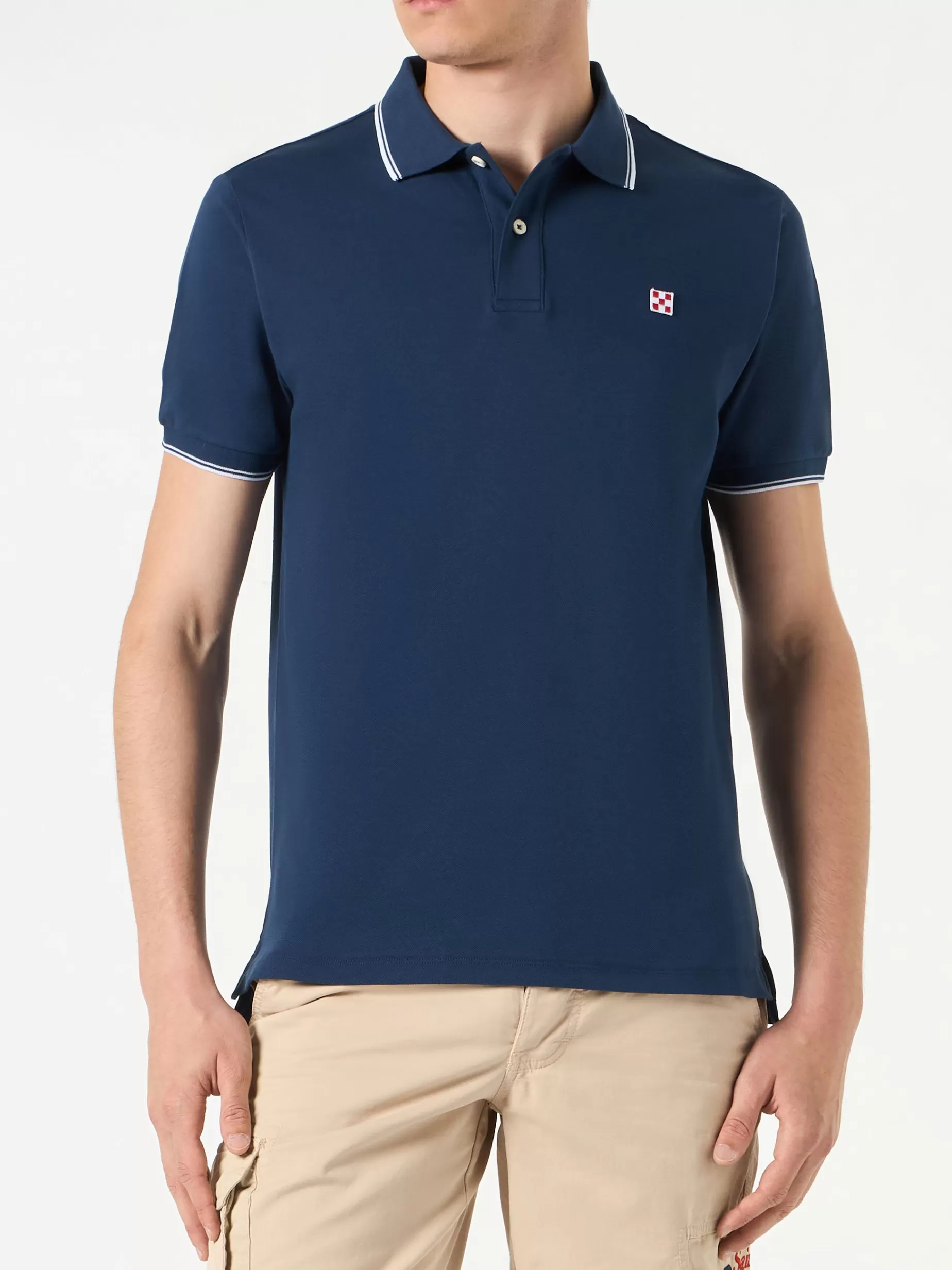 Cheap Polo piquet blu navy con logo St. Barth Uomo Polo