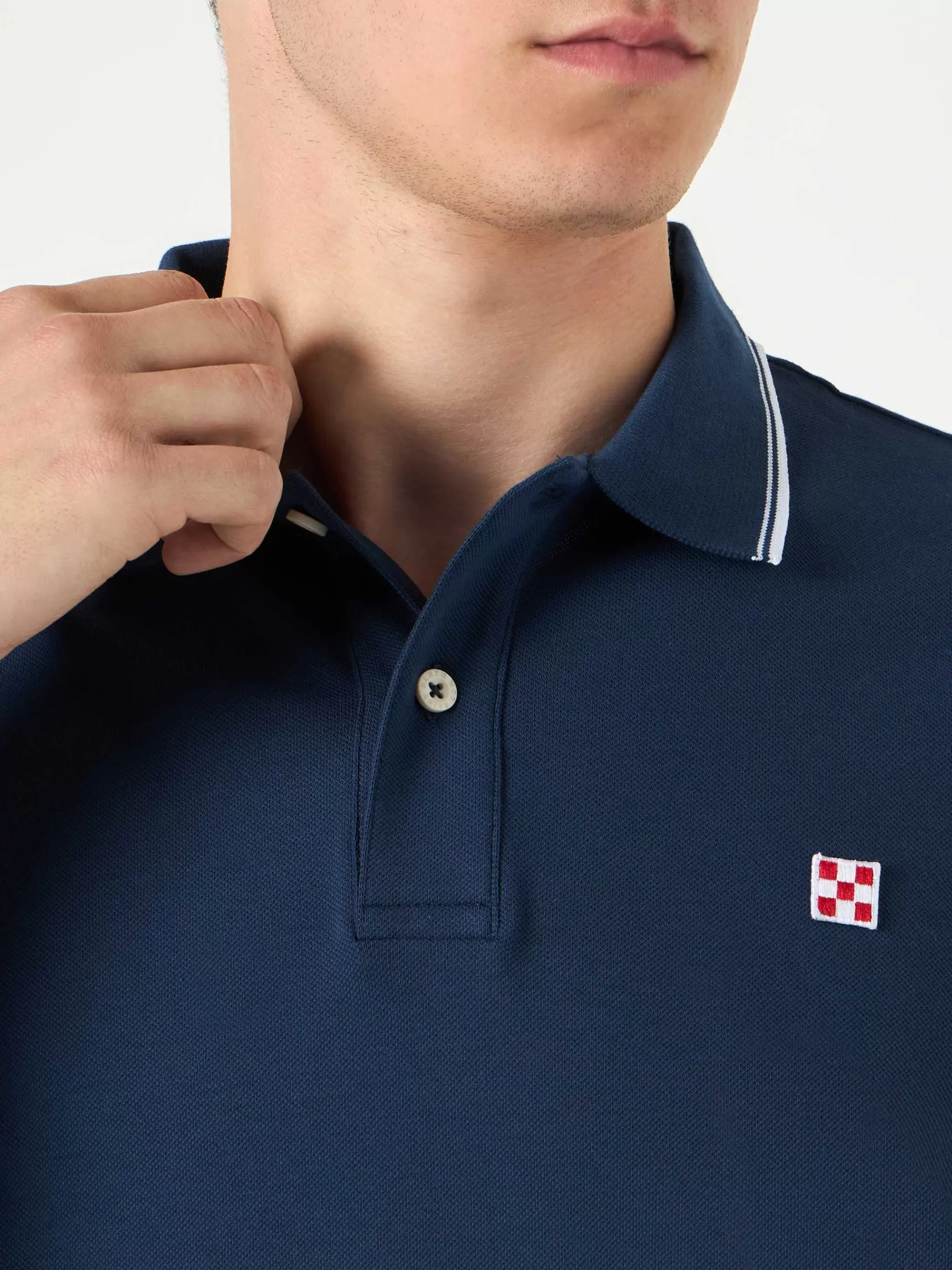 Cheap Polo piquet blu navy con logo St. Barth Uomo Polo