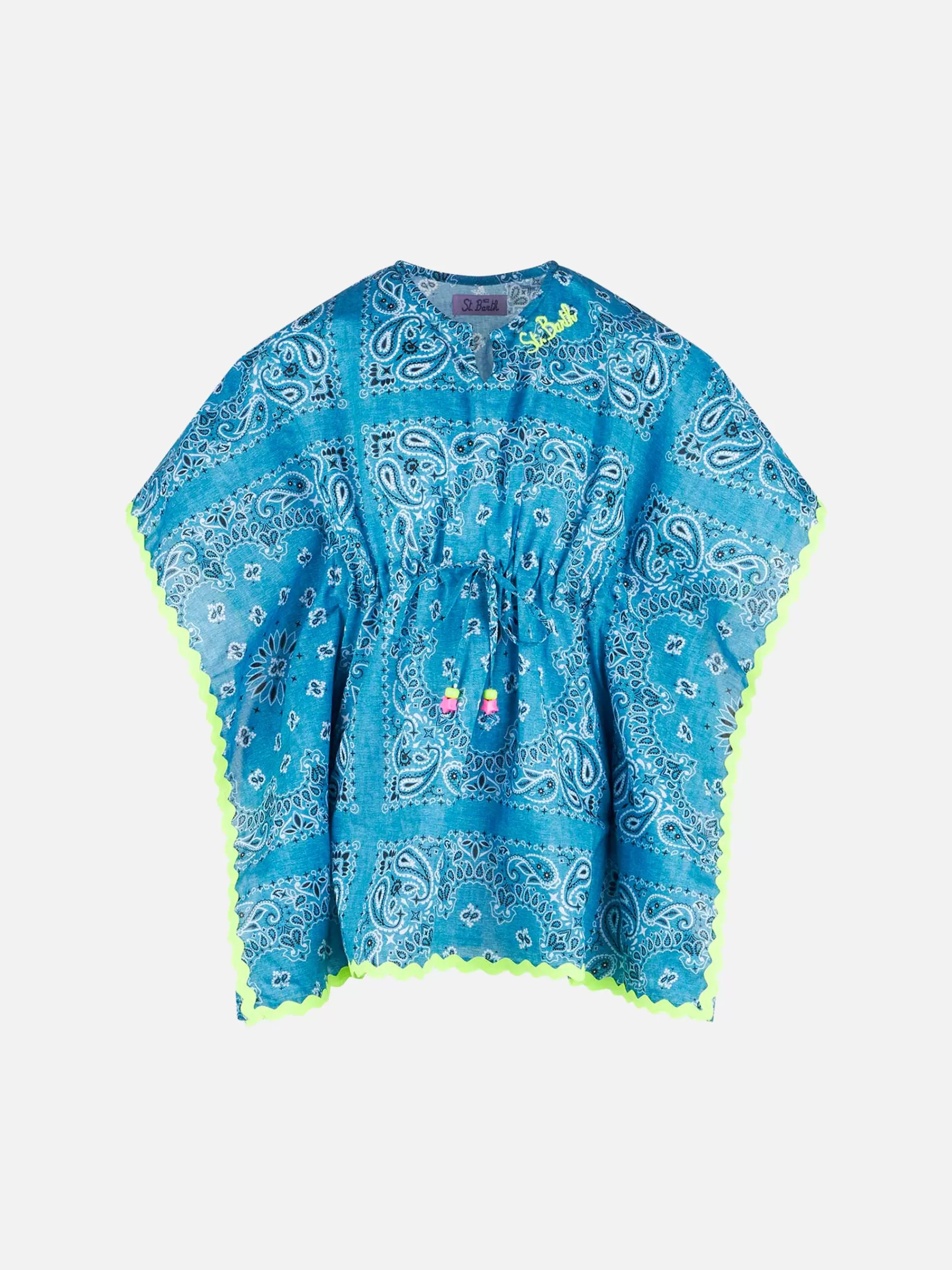 Store Poncho da bambina con stampa bandana azzurra Vestiti