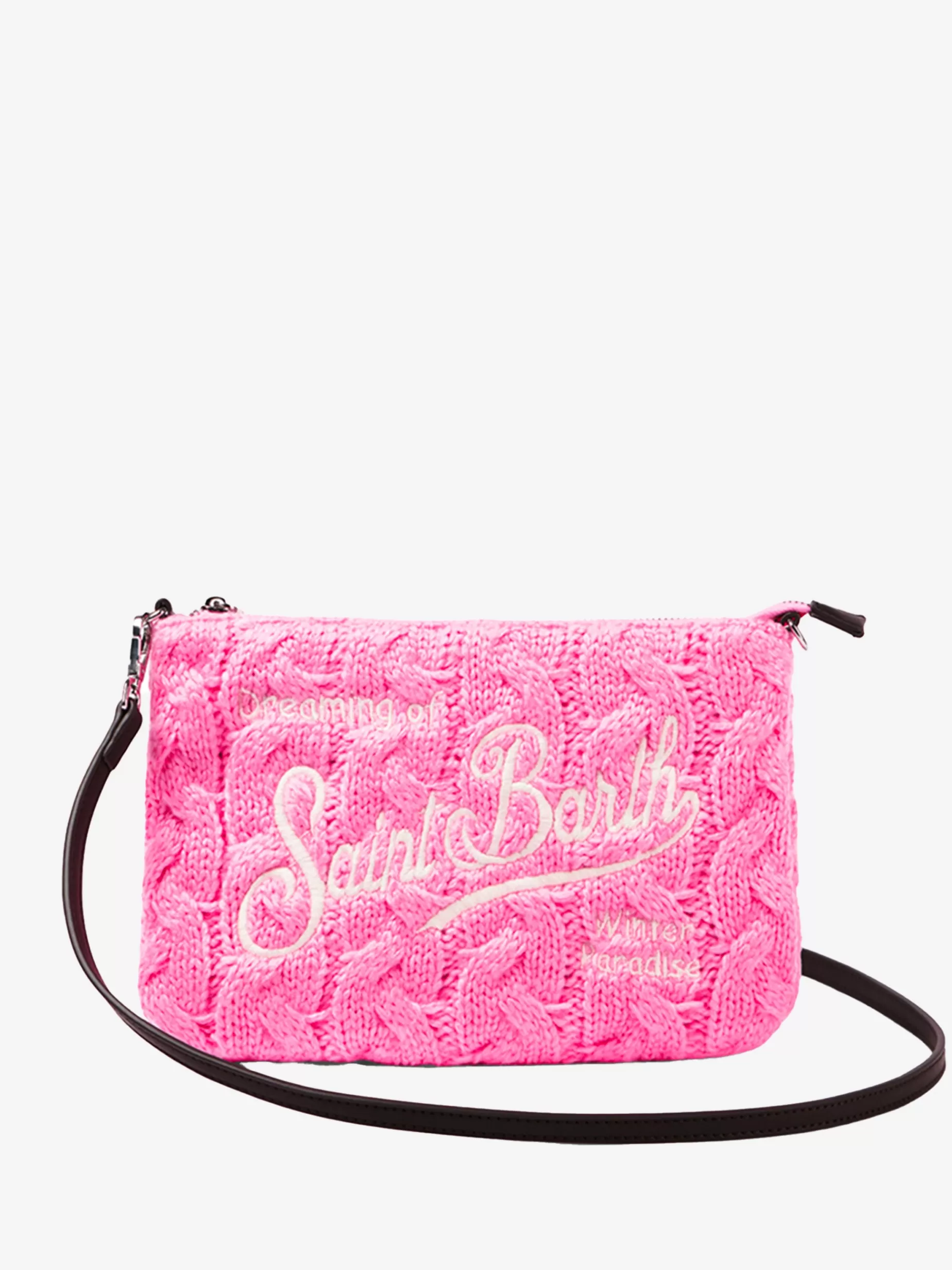 Sale Pouch a tracolla Parisienne con motivo intrecciato rosa Donna Pouch & Borse A Tracolla | Pouch & Borse A Tracolla