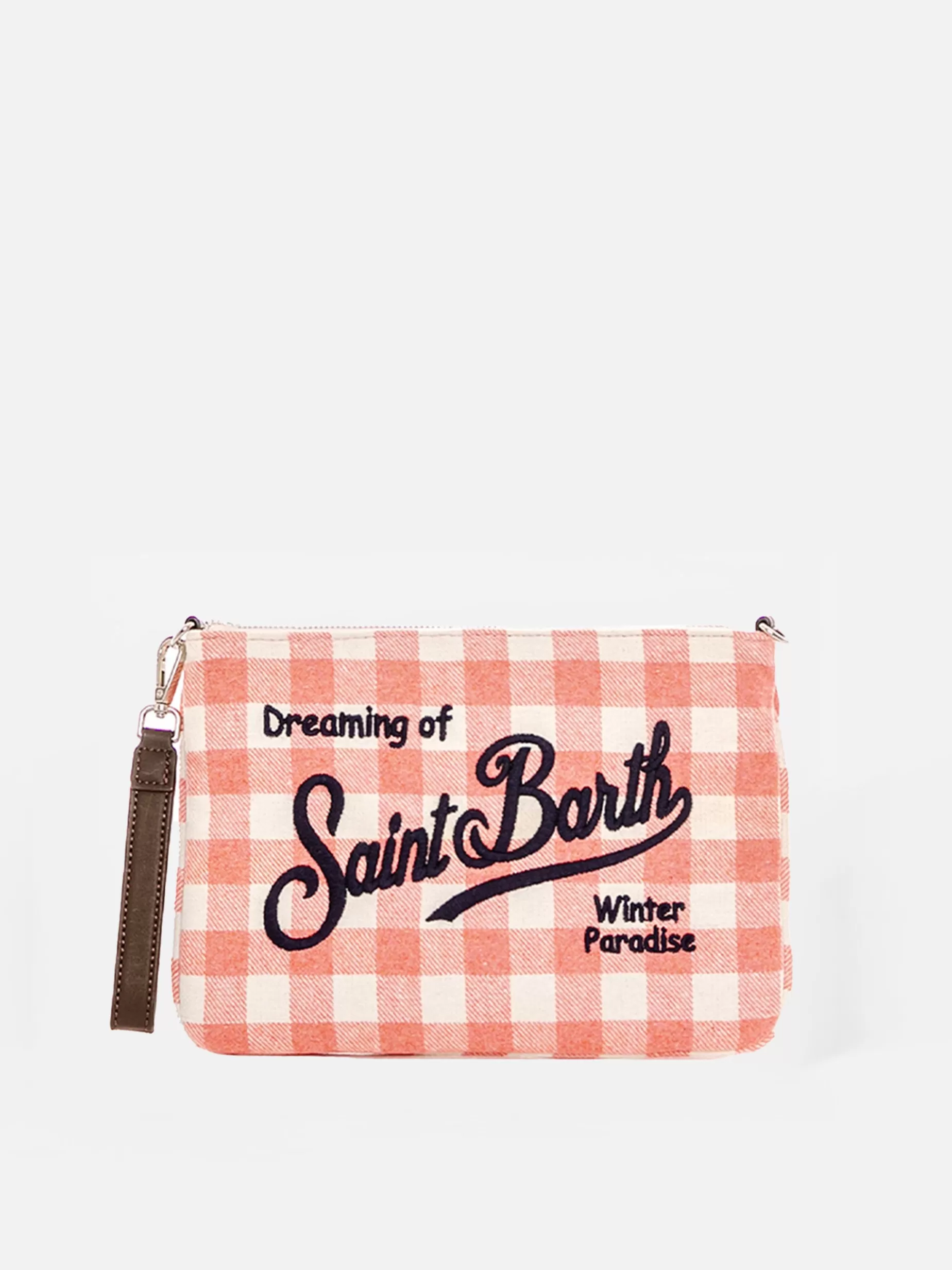 Sale Pouch a tracolla Parisienne in lana vichy rosa Donna Pouch & Borse A Tracolla | Pouch & Borse A Tracolla