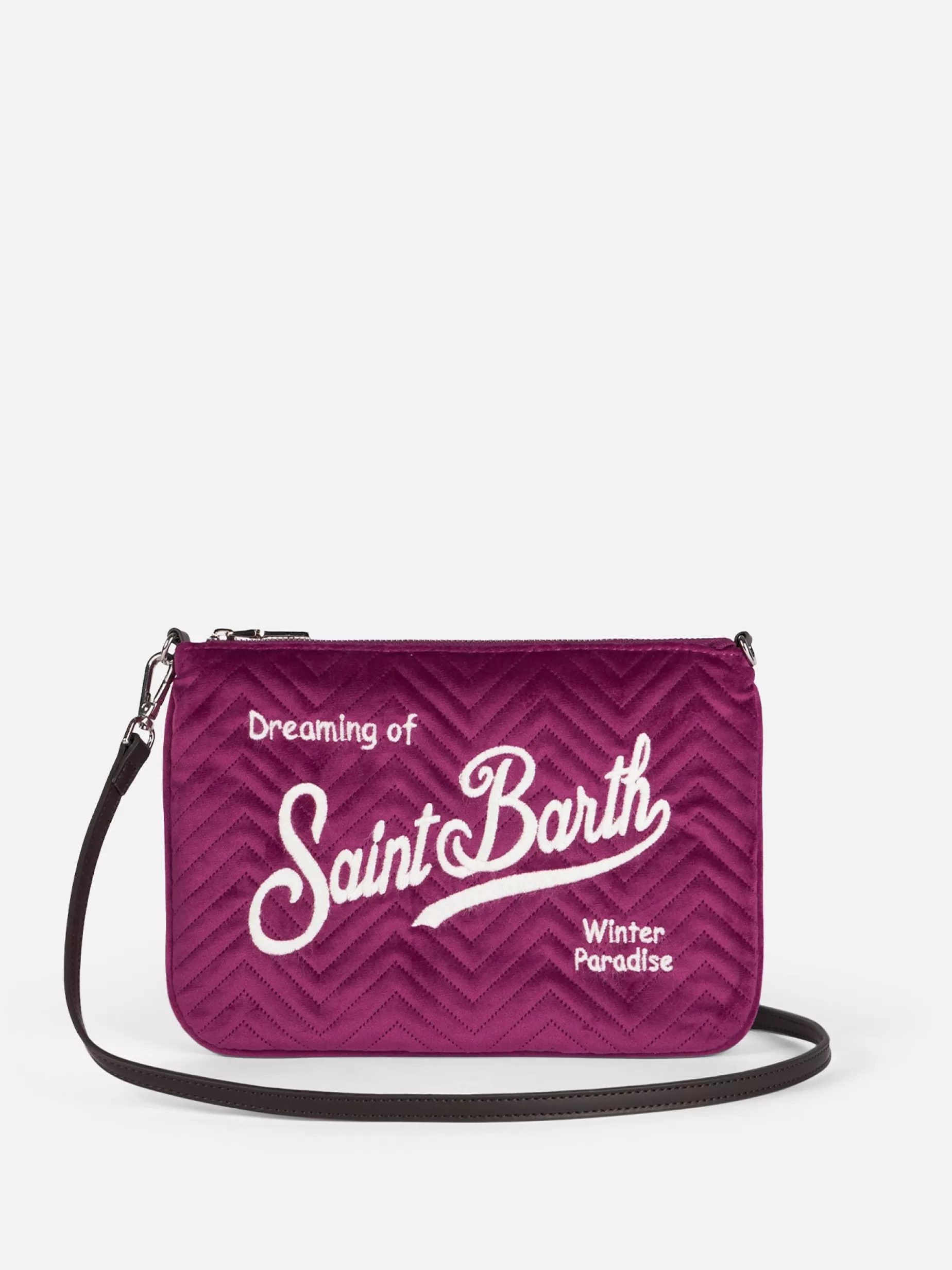 New Pouch a tracolla Parisienne sherpa in velluto trapuntato fucsia Donna Pouch & Borse A Tracolla | Pouch & Borse A Tracolla