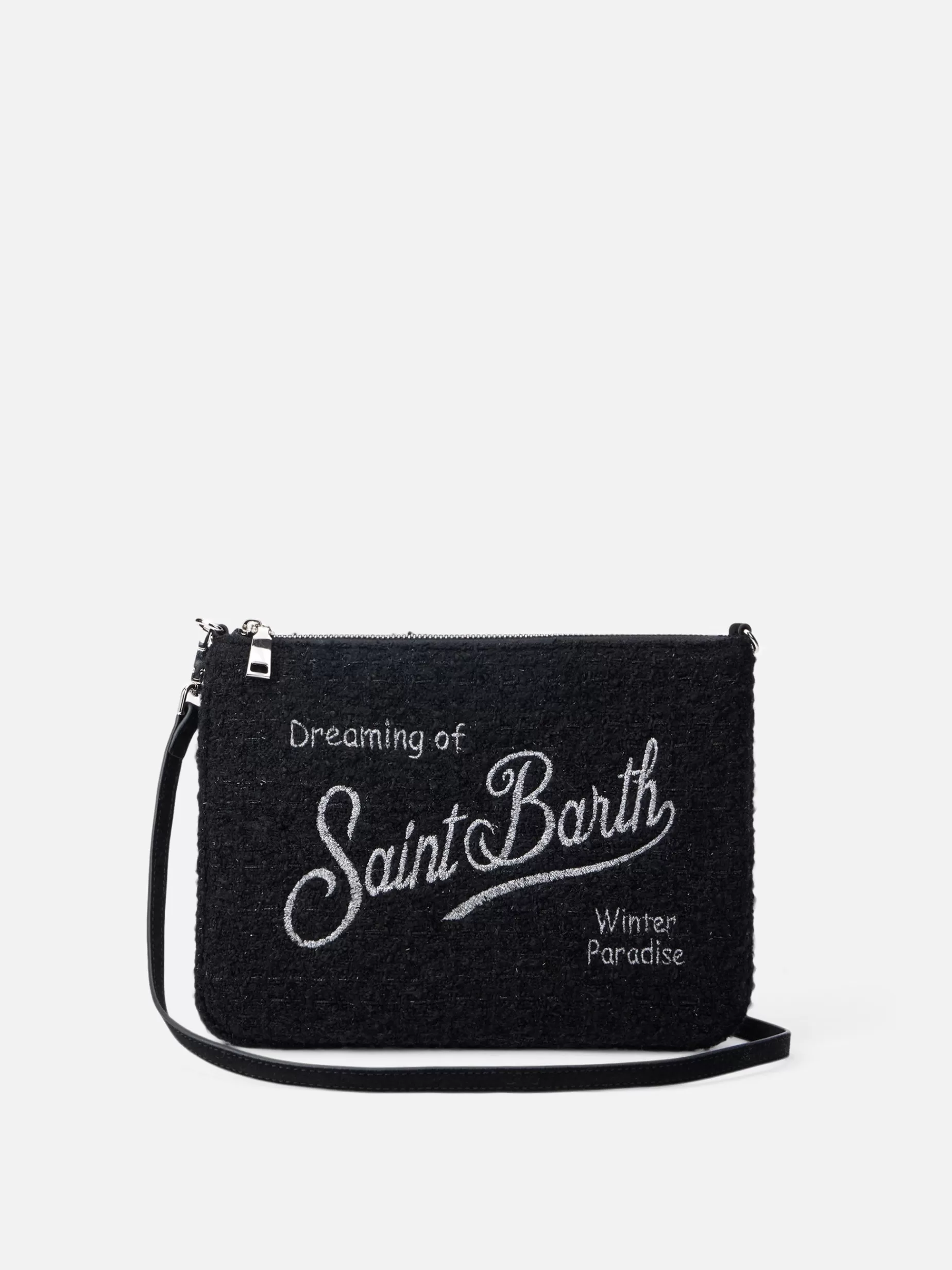 Sale Pouch Parisienne beige in tela nera con catena Donna Pouch & Borse A Tracolla | Pouch & Borse A Tracolla