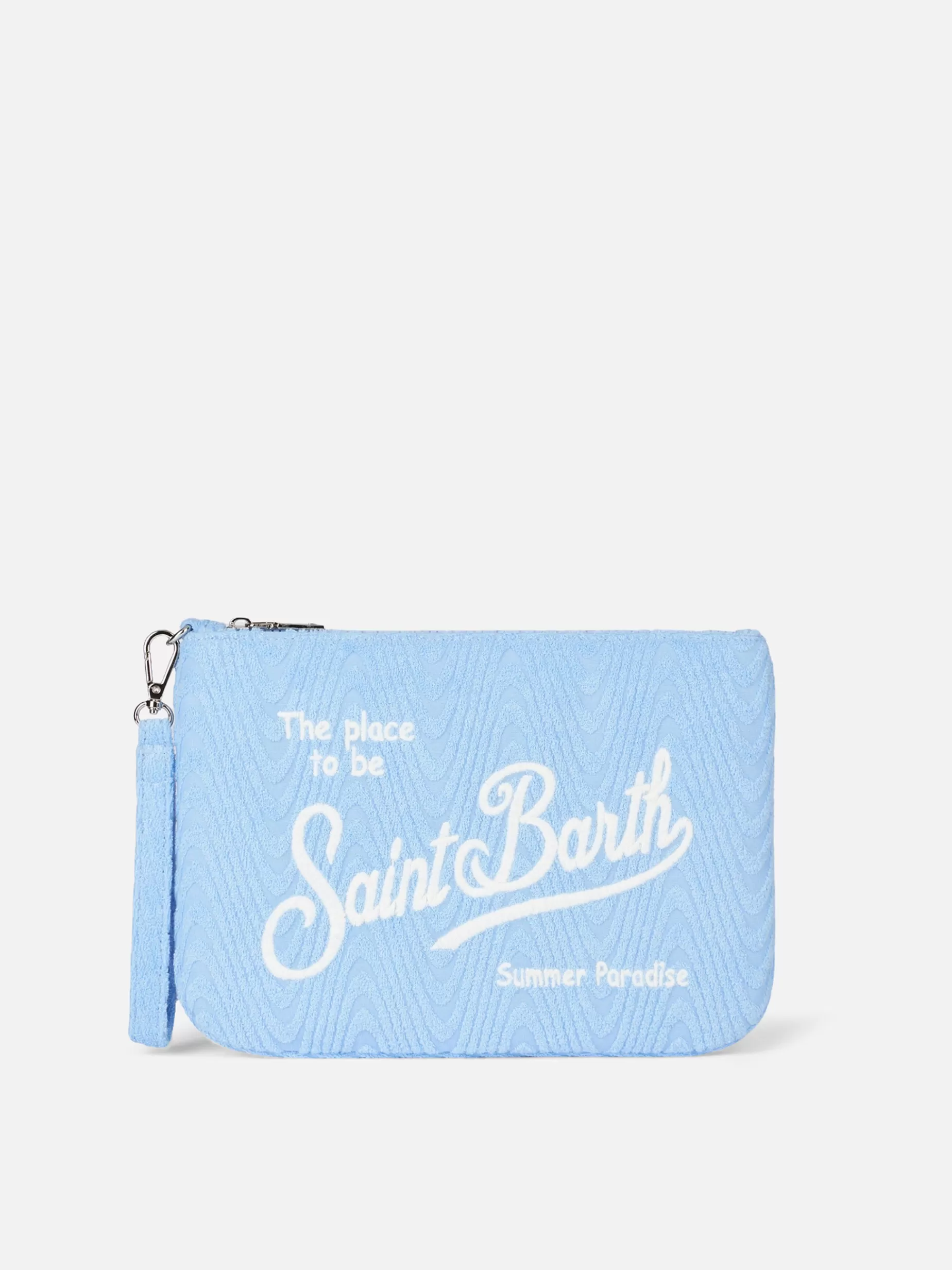 Hot Pouch Parisienne in spugna azzurra a bassorilievo Donna Pouch & Borse A Tracolla | Pouch & Borse A Tracolla