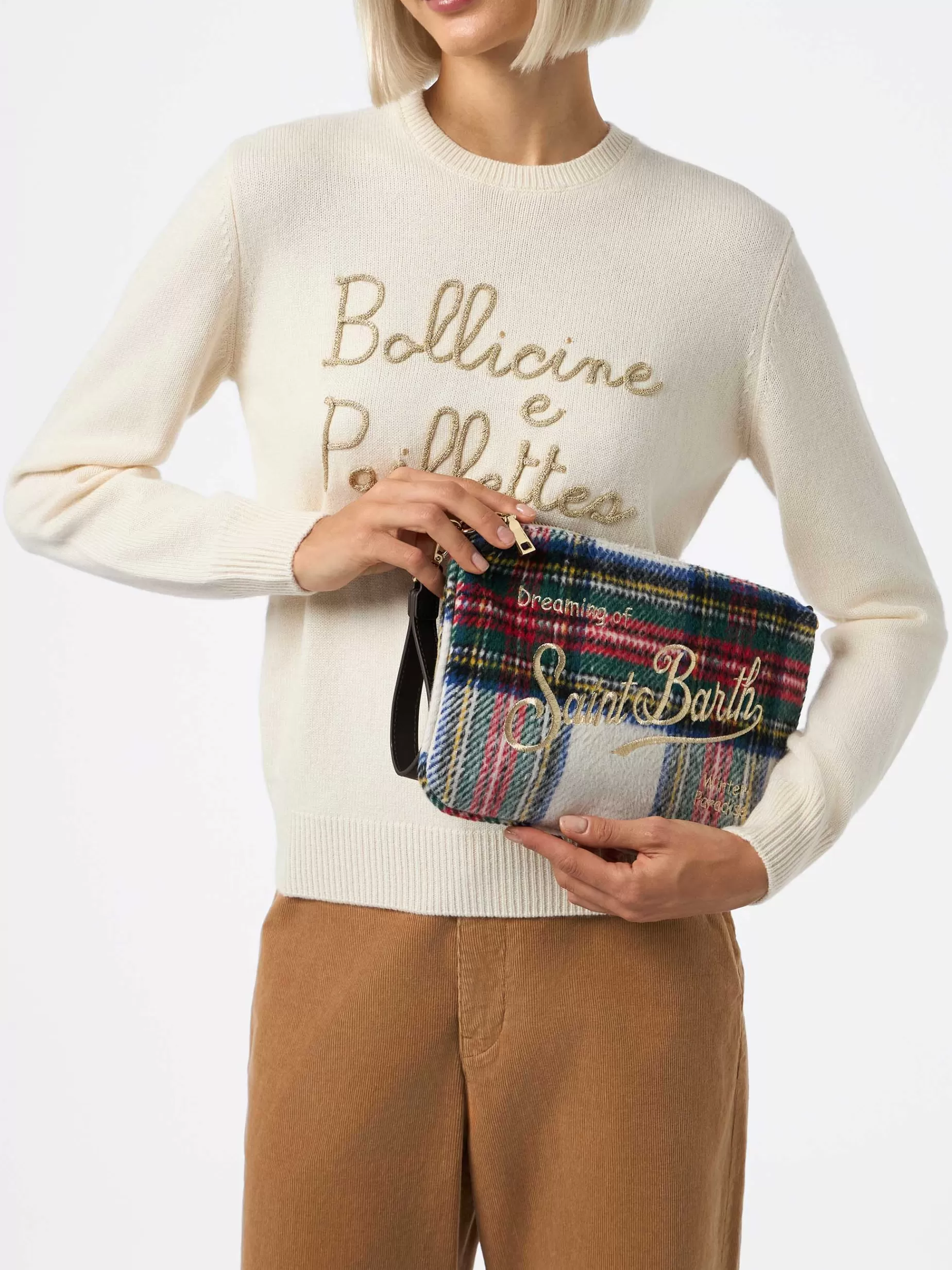 Clearance Pouch Parisienne in tartan con catena Donna Pouch & Borse A Tracolla | Pouch & Borse A Tracolla