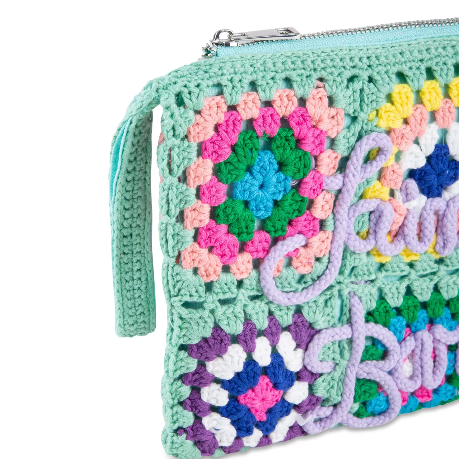 Store Pouch Parisienne verde acqua crochet con ricamo Saint Barth Donna Pouch & Borse A Tracolla | Pouch & Borse A Tracolla